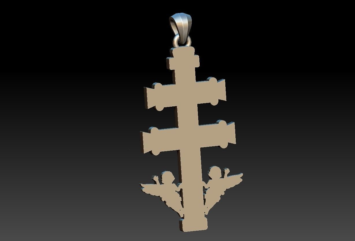 Cross Of Caravaca  Burgundy 3D print model_4