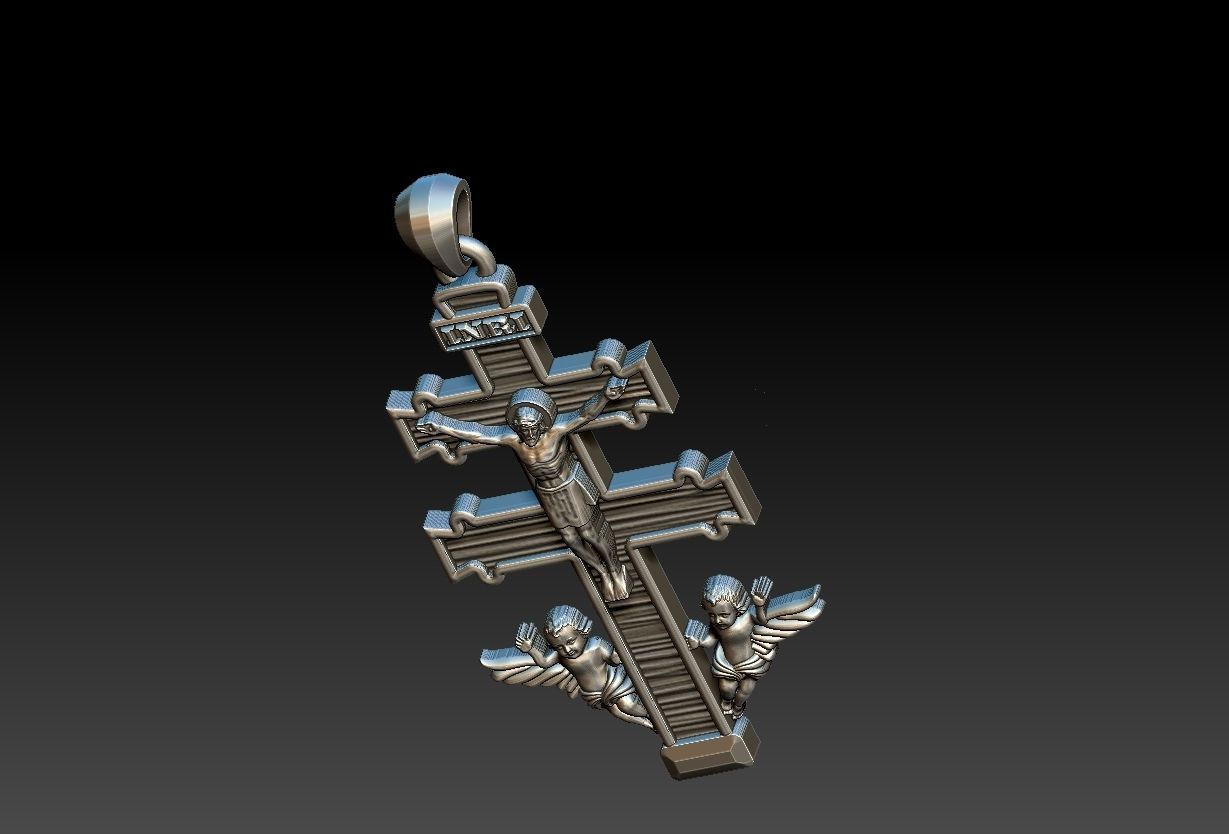 Cross Of Caravaca  Burgundy 3D print model_10