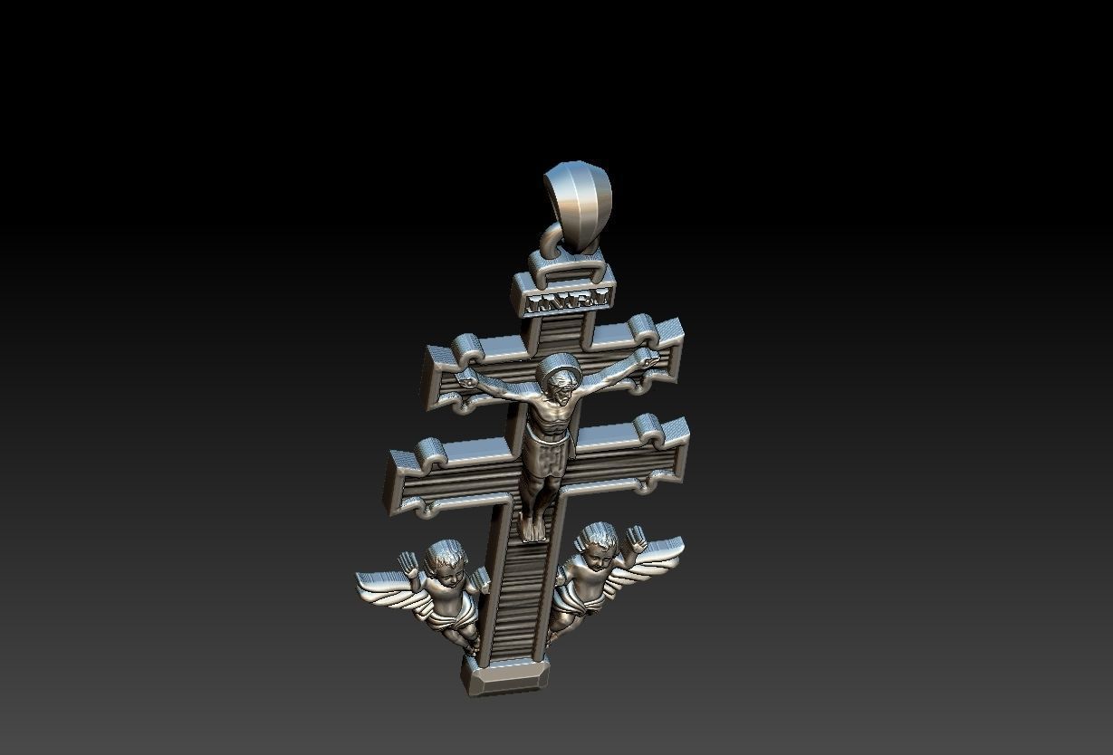 Cross Of Caravaca  Burgundy 3D print model_9