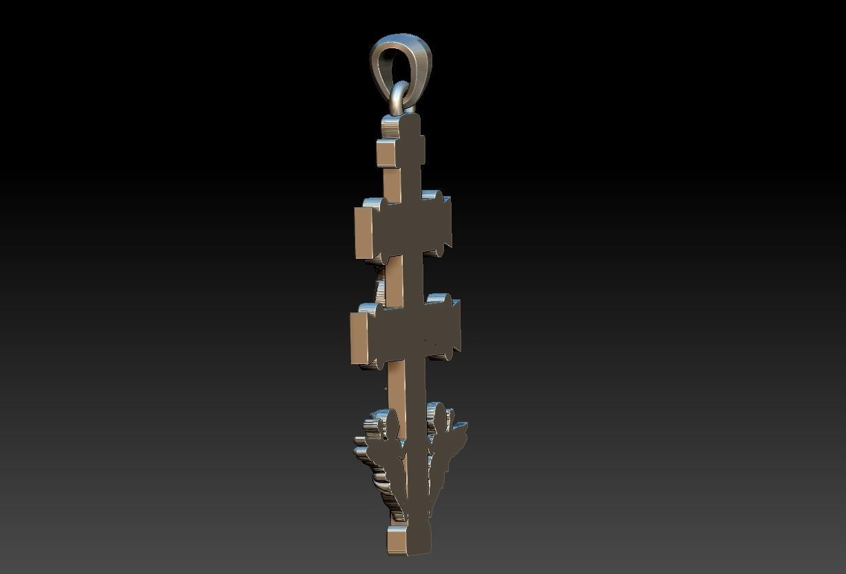 Cross Of Caravaca  Burgundy 3D print model_3