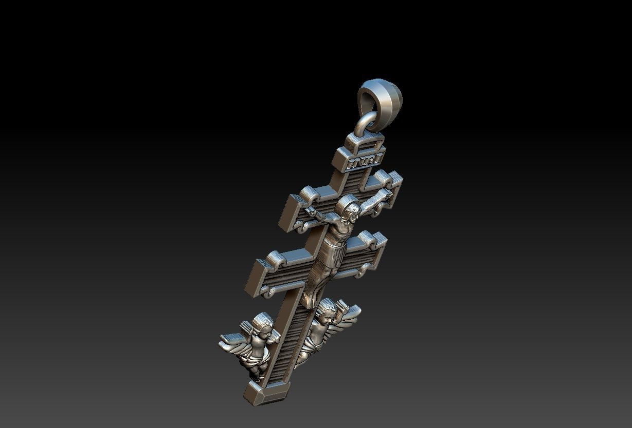 Cross Of Caravaca  Burgundy 3D print model_11