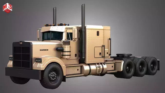 57P Semi Truck - Tri Axle Truck - Custom Version 3D model
