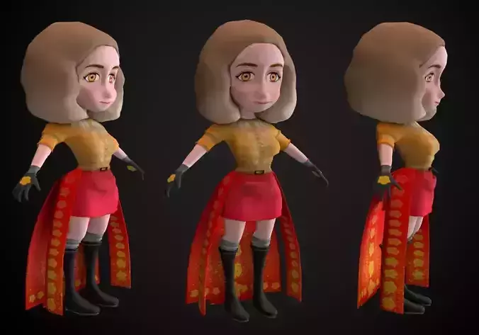 mini woman with red cape