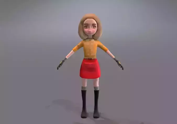 thin girl with red cape