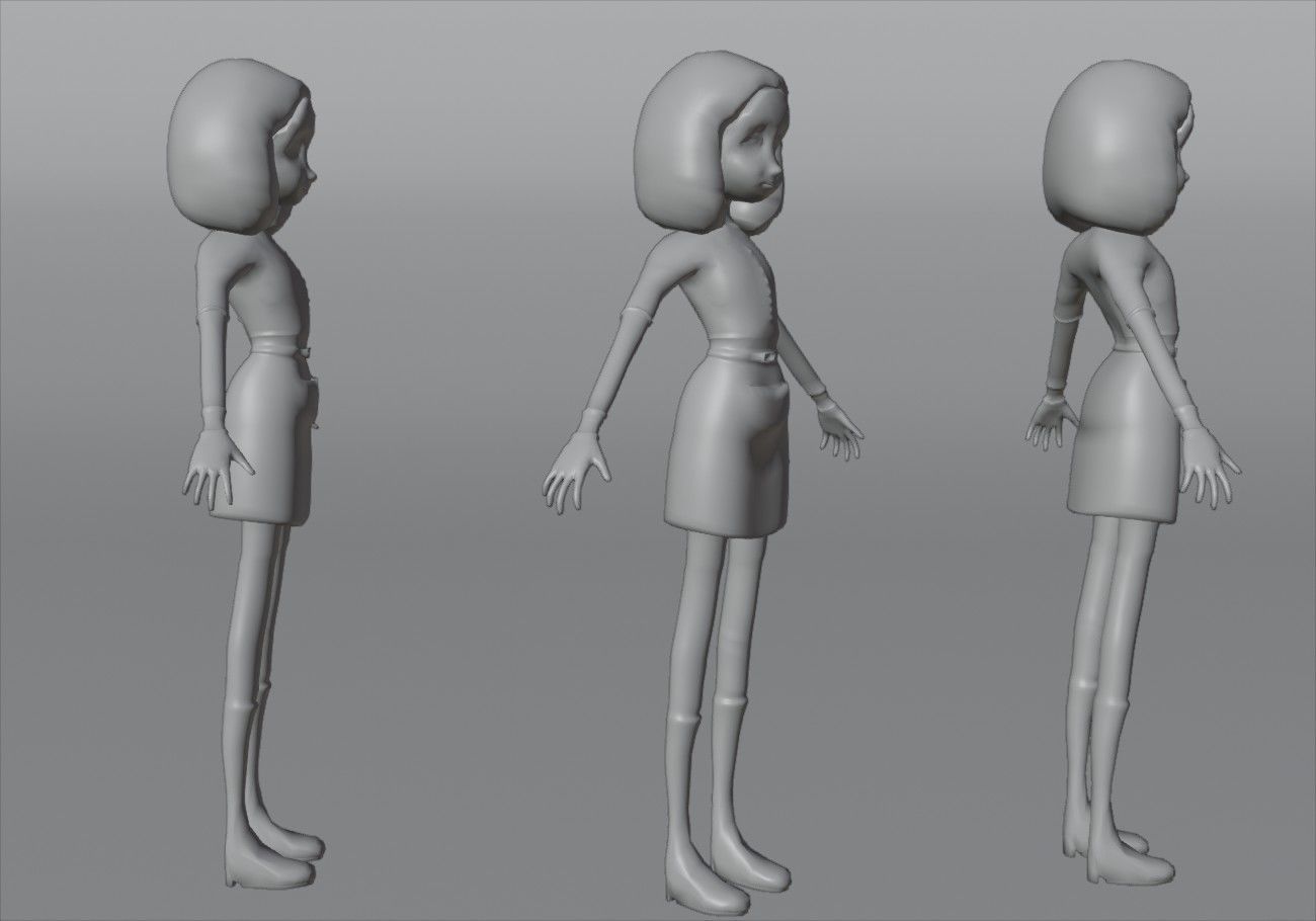 thin teenager Low-poly 3D model_13
