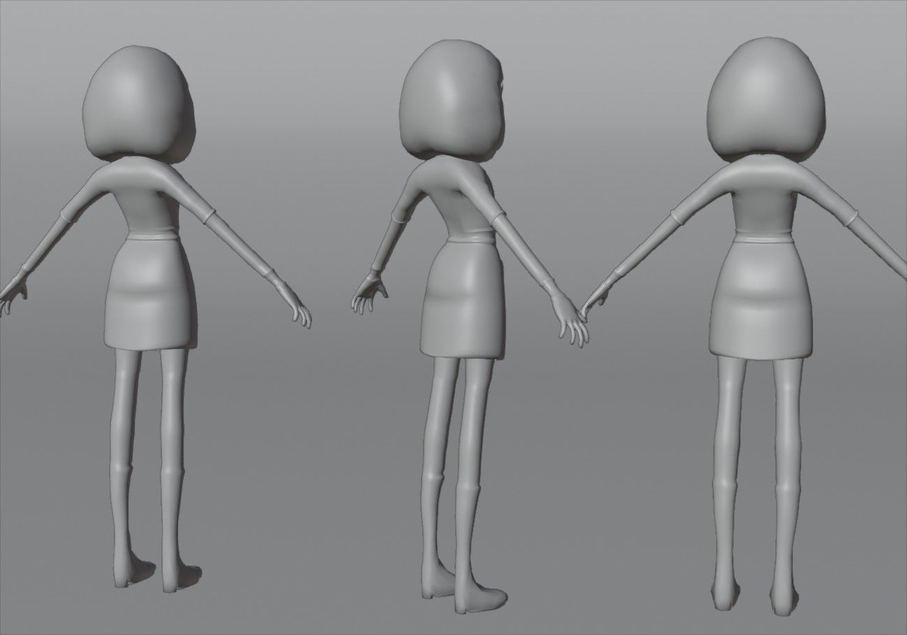 thin teenager Low-poly 3D model_14