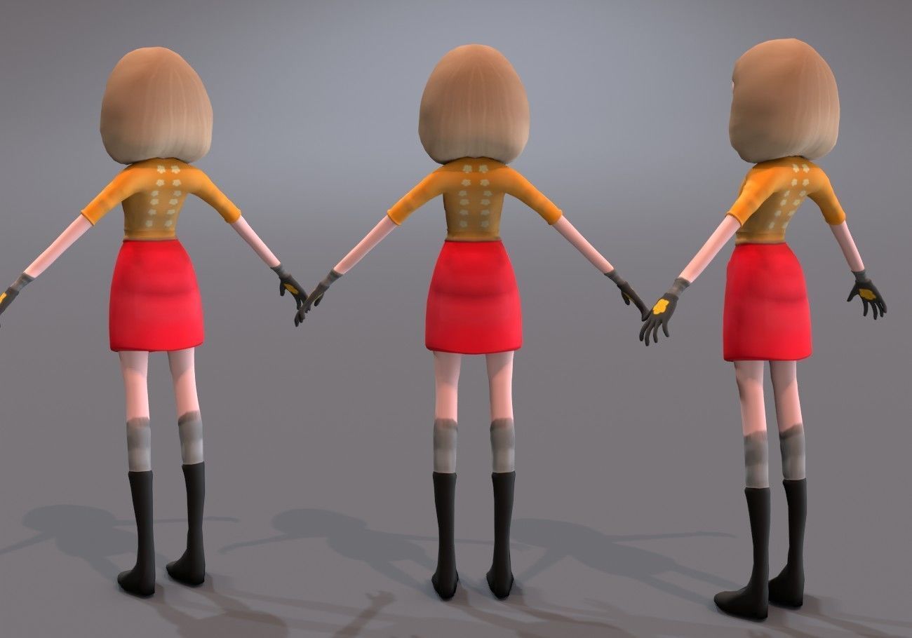 thin teenager Low-poly 3D model_3