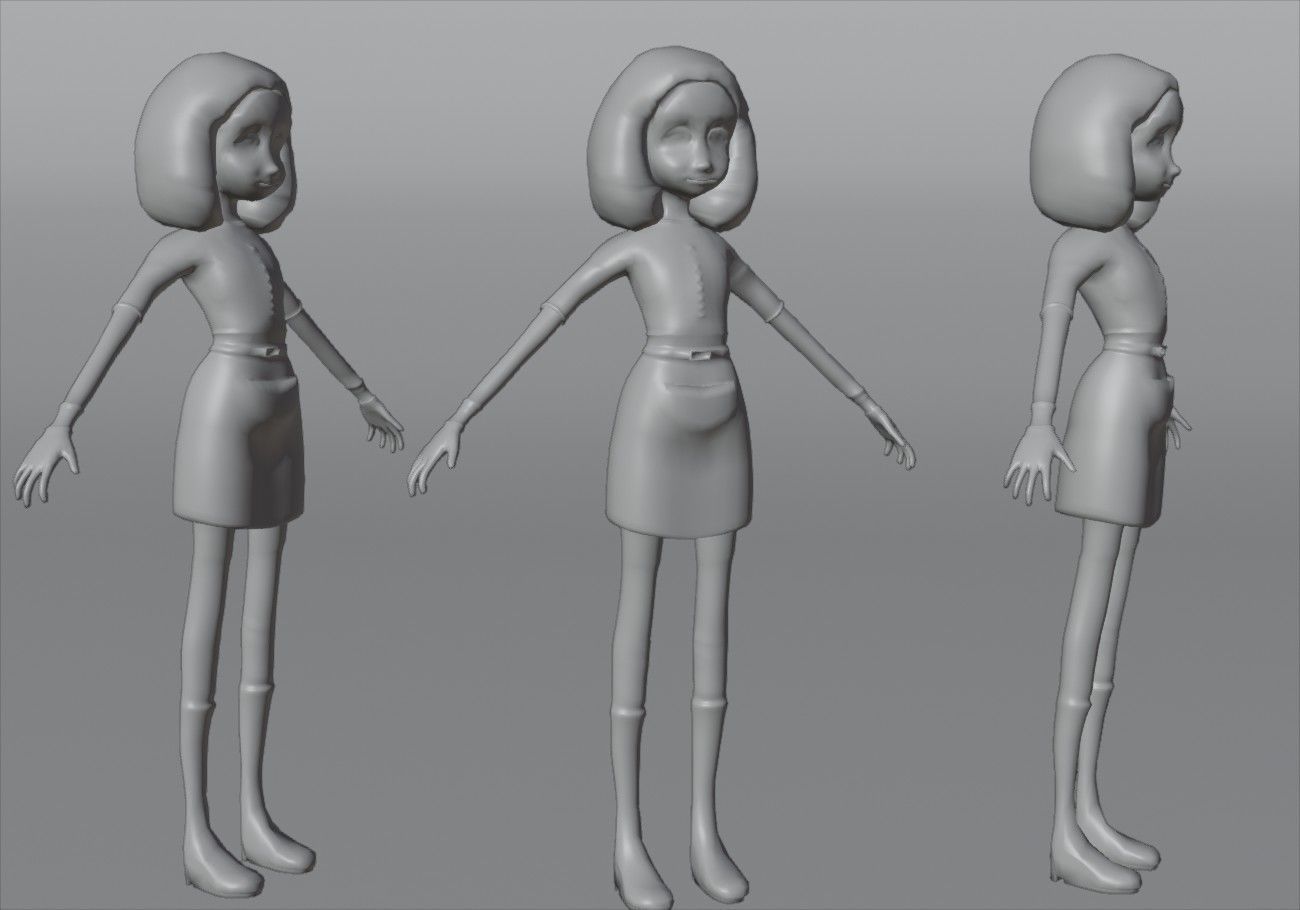 thin teenager Low-poly 3D model_12