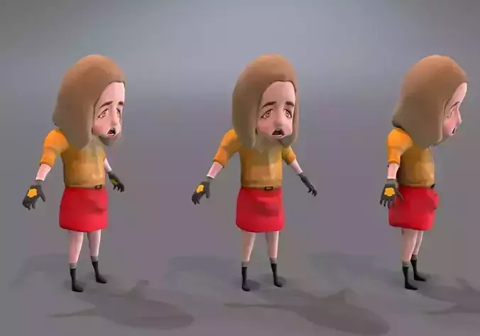 scary girl with open mouth