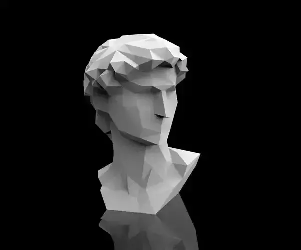 Low Poly David Bust  3D print model