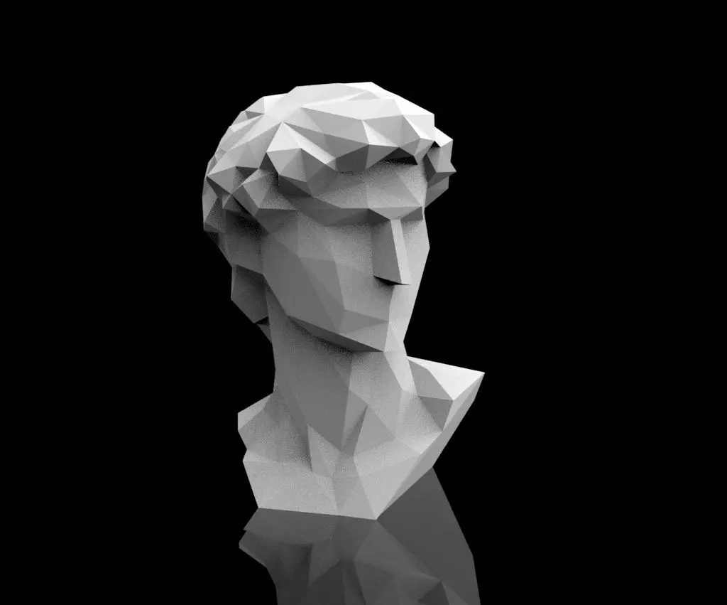 Low Poly David Bust 3D print model
