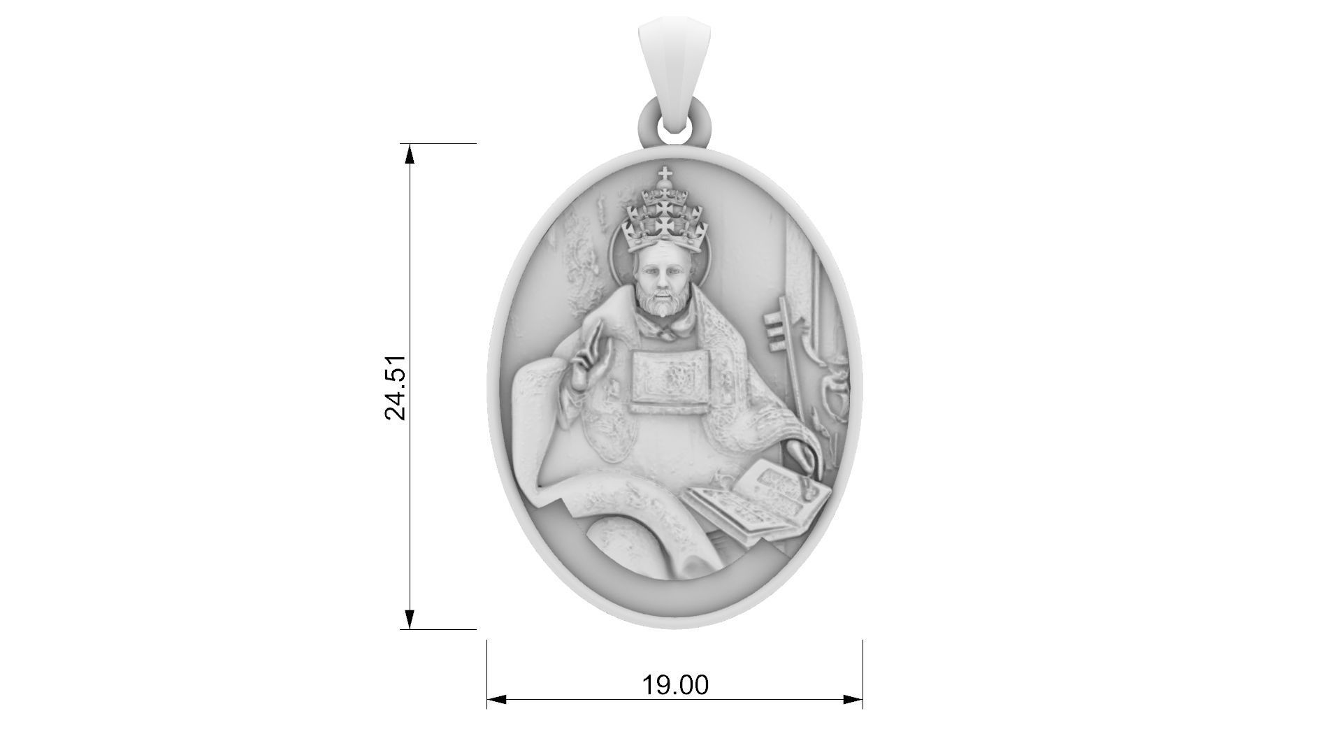 Saint Peter Sao Pedro Medal  3D print model_14