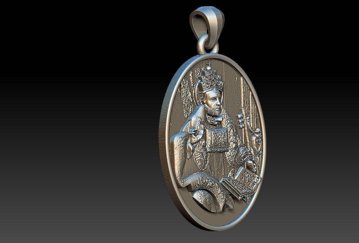 Saint Peter Sao Pedro Medal  3D print model_8