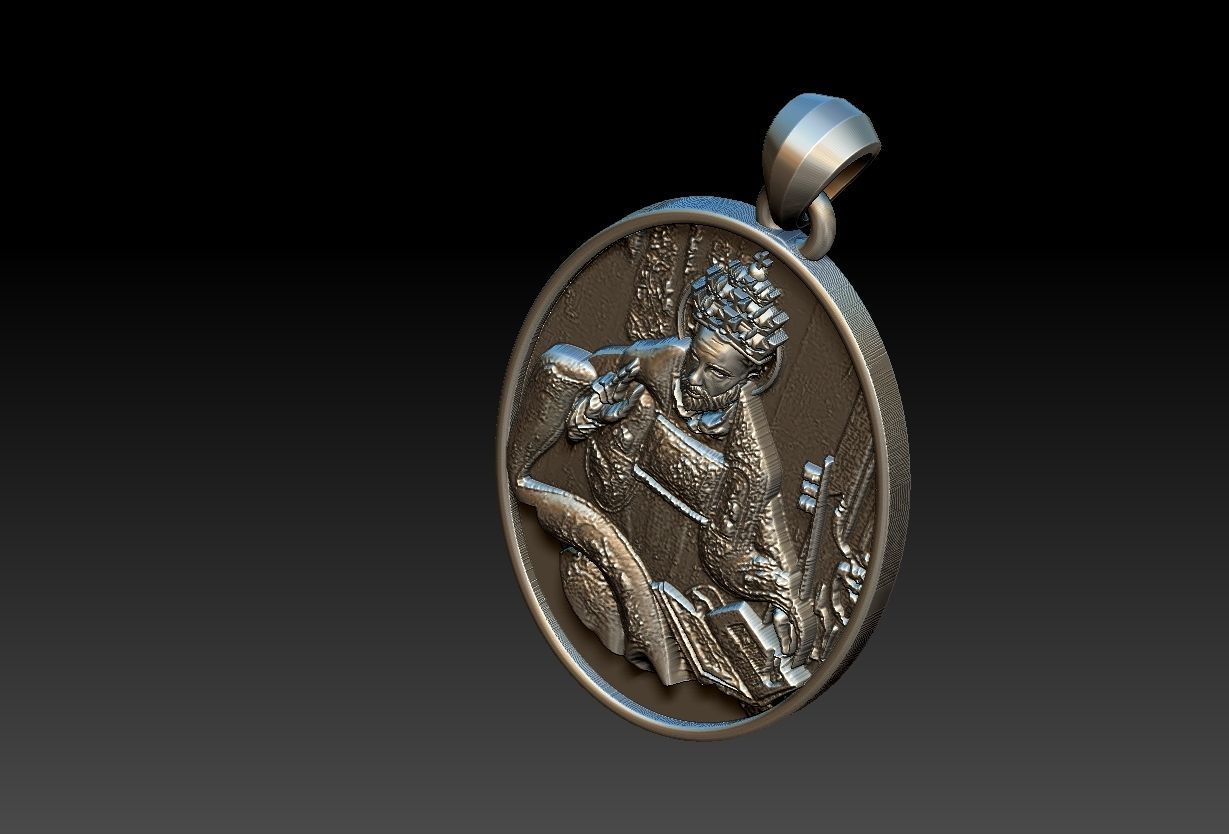 Saint Peter Sao Pedro Medal  3D print model_11