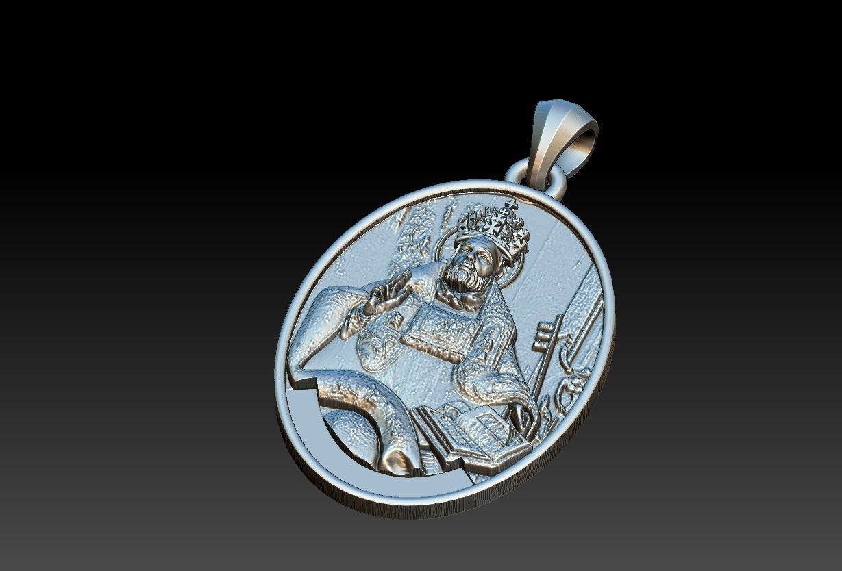 Saint Peter Sao Pedro Medal  3D print model_13