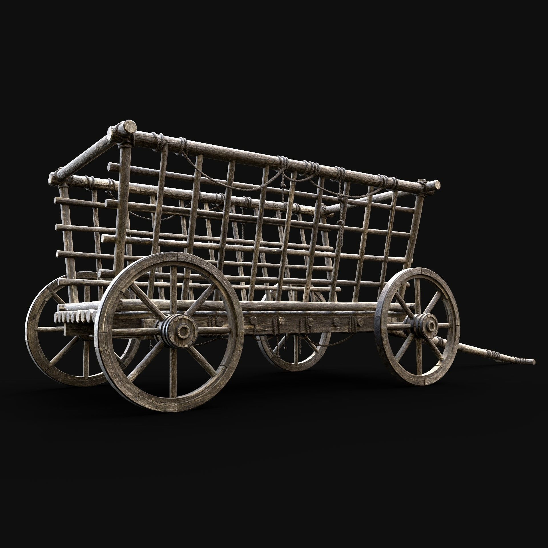 CART WAGON HORSE CAR CARGO WOODEN MEDIEVAL PACK COLLECTION _23