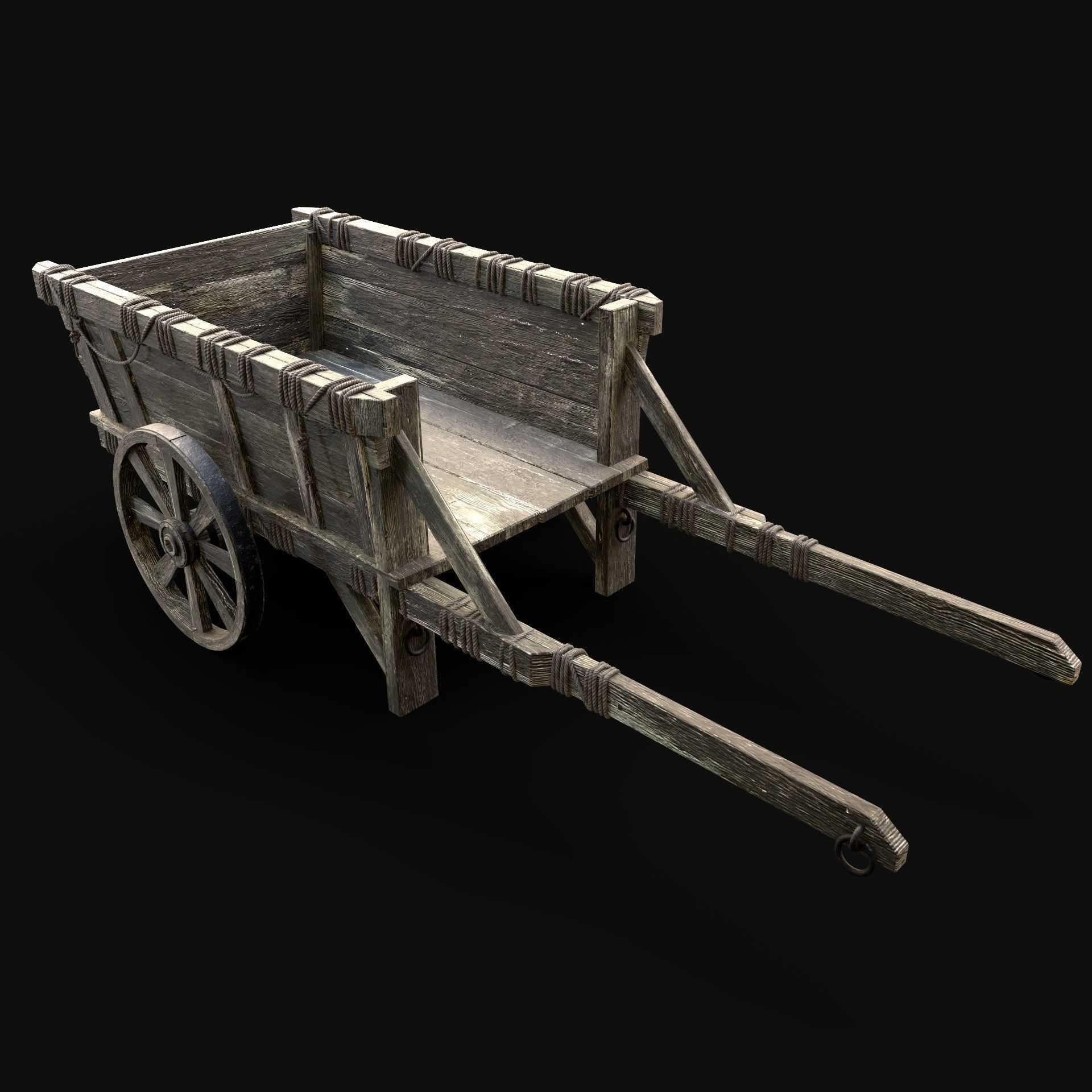 CART WAGON HORSE CAR CARGO WOODEN MEDIEVAL PACK COLLECTION _33