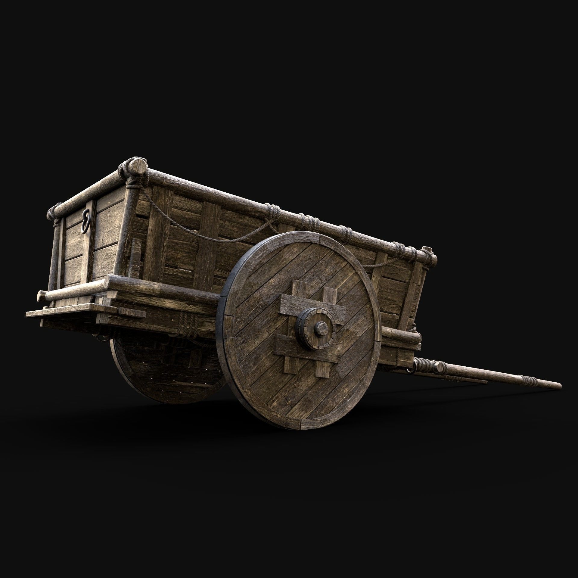 CART WAGON HORSE CAR CARGO WOODEN MEDIEVAL PACK COLLECTION _14