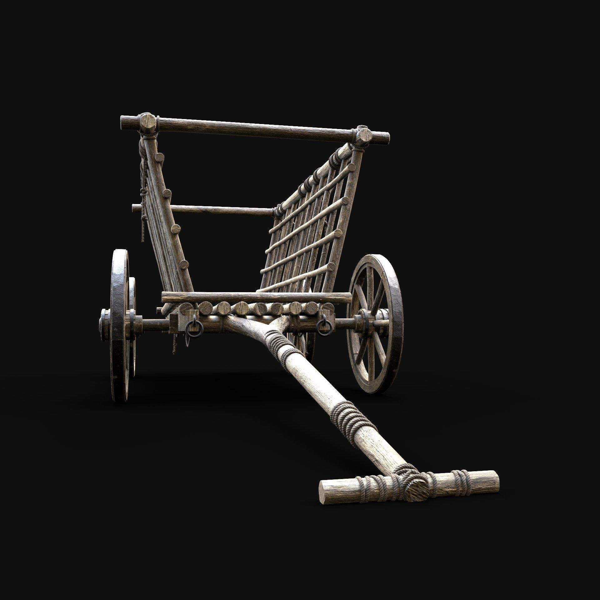 CART WAGON HORSE CAR CARGO WOODEN MEDIEVAL PACK COLLECTION _25