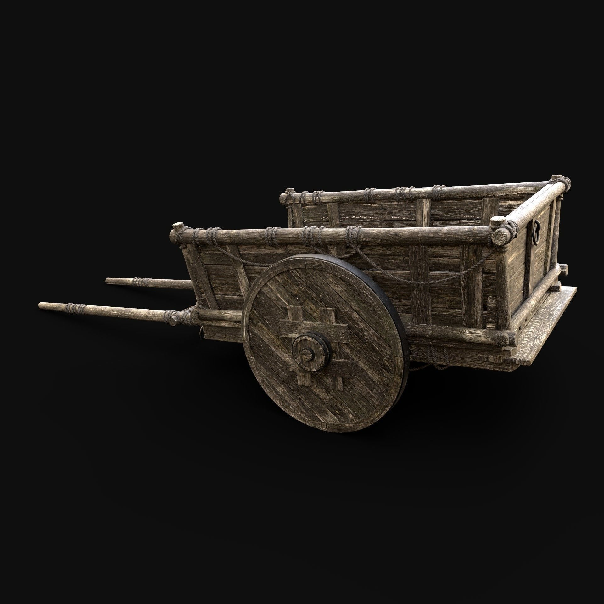 CART WAGON HORSE CAR CARGO WOODEN MEDIEVAL PACK COLLECTION _12