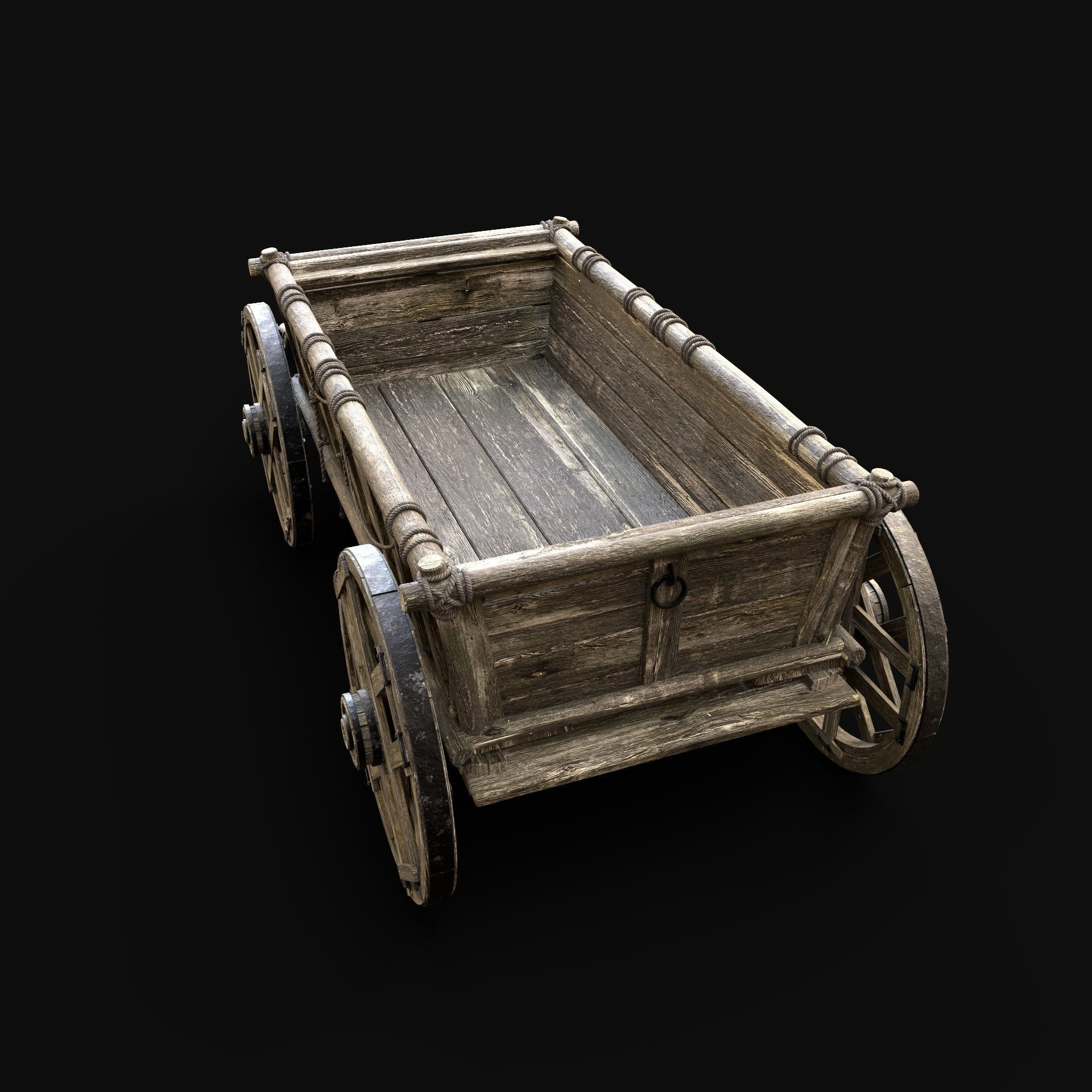 CART WAGON HORSE CAR CARGO WOODEN MEDIEVAL PACK COLLECTION _4