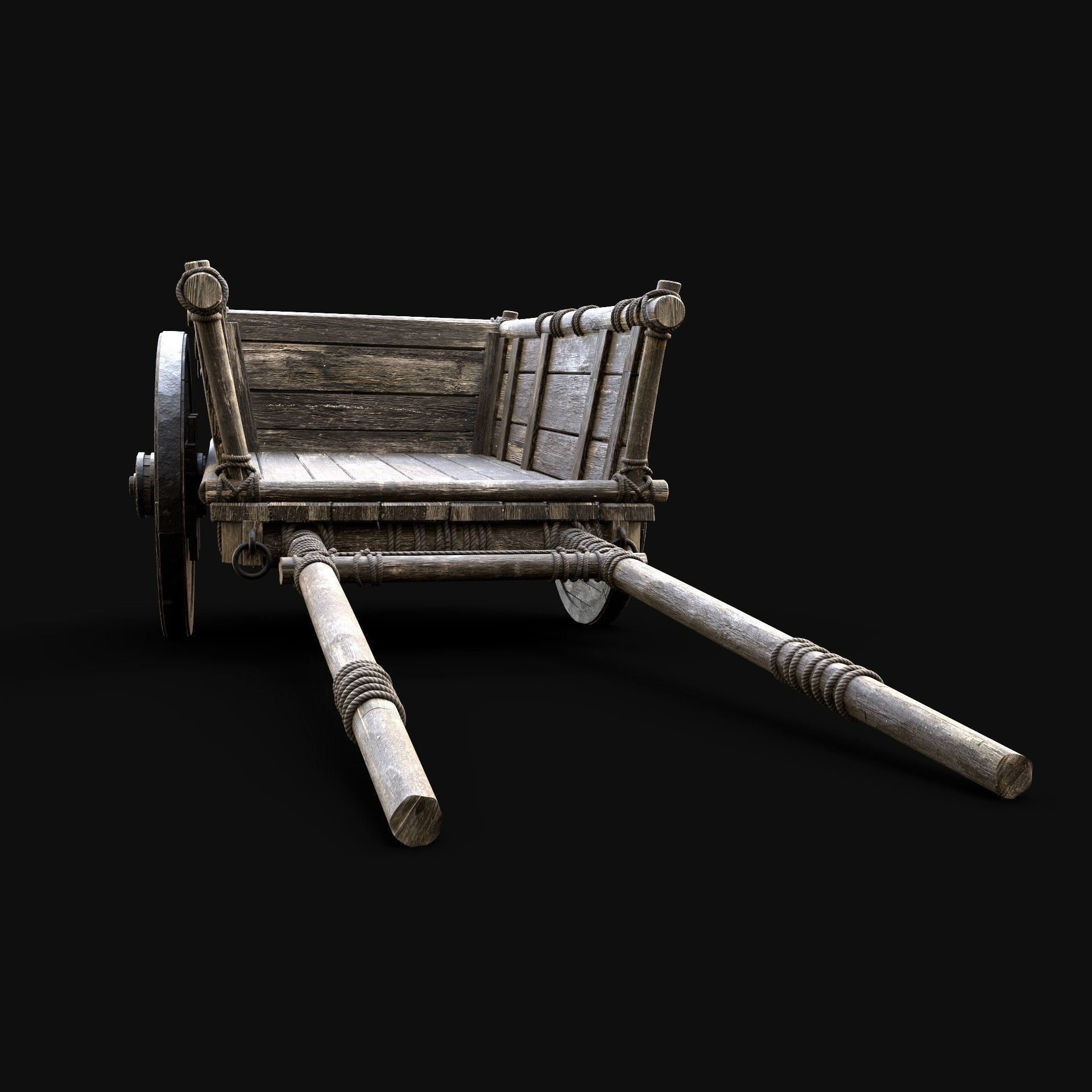 CART WAGON HORSE CAR CARGO WOODEN MEDIEVAL PACK COLLECTION _16
