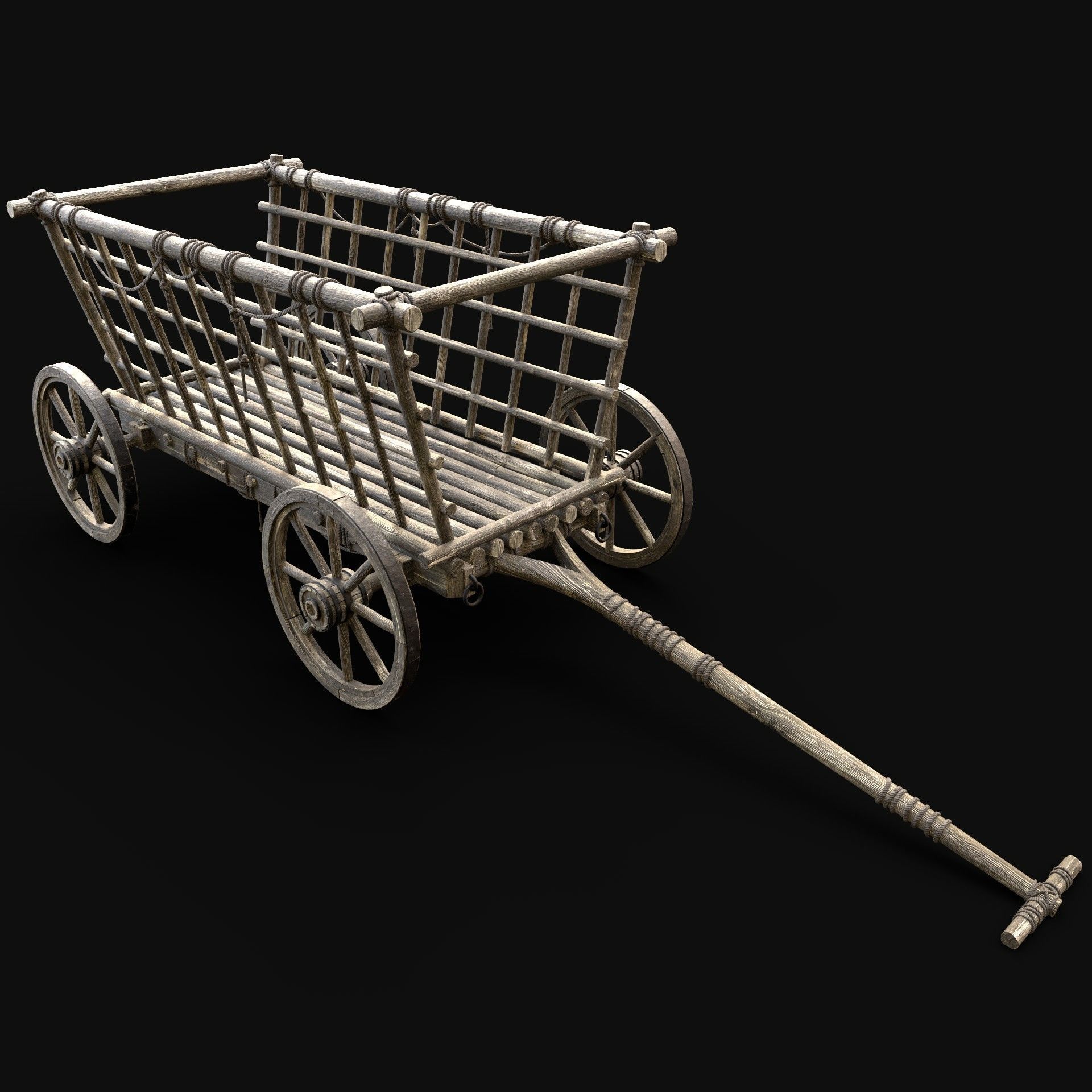 CART WAGON HORSE CAR CARGO WOODEN MEDIEVAL PACK COLLECTION _24