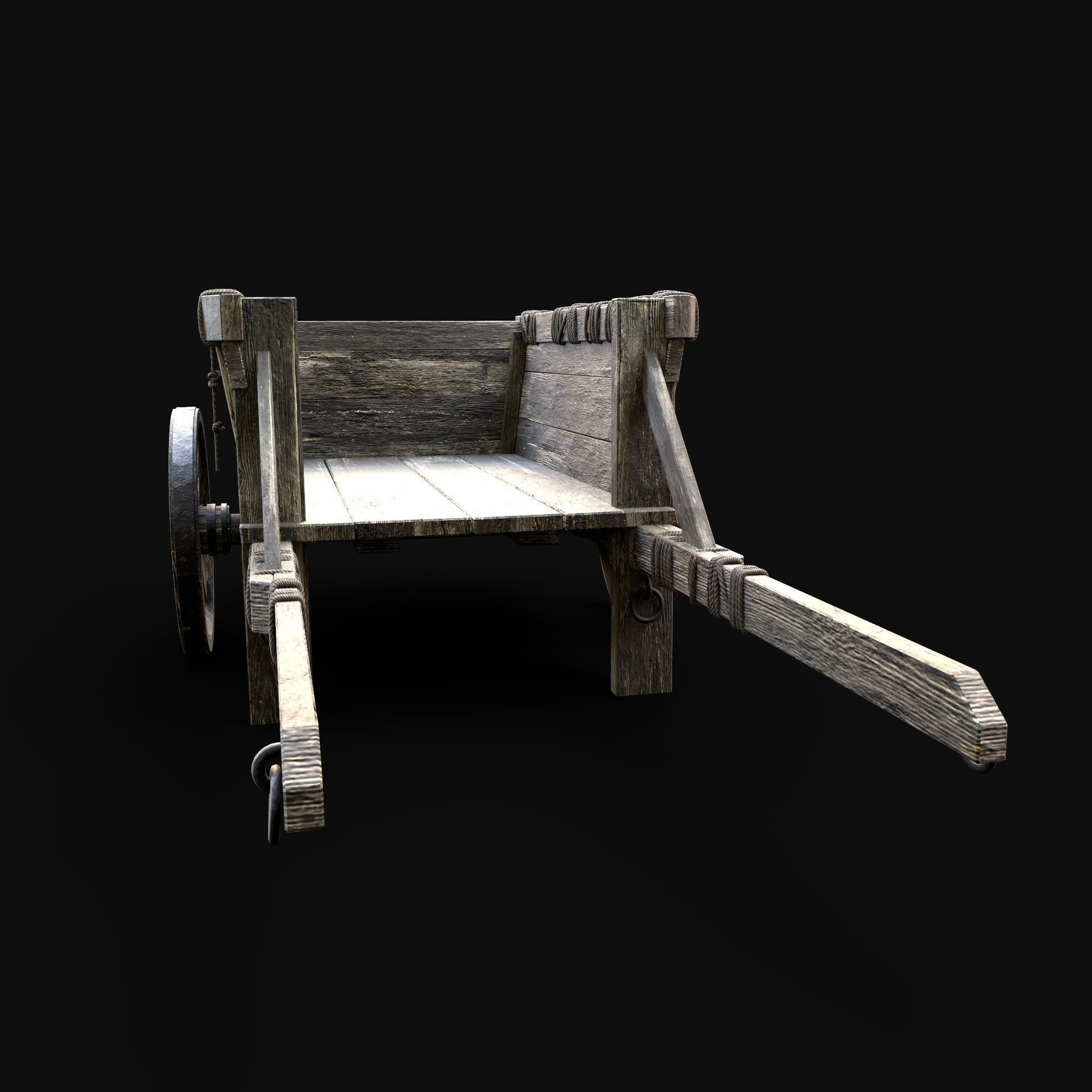 CART WAGON HORSE CAR CARGO WOODEN MEDIEVAL PACK COLLECTION _34
