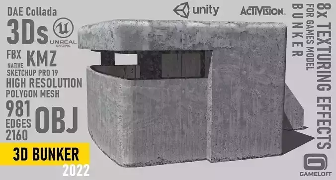 Bunker 1 metal box 3D model