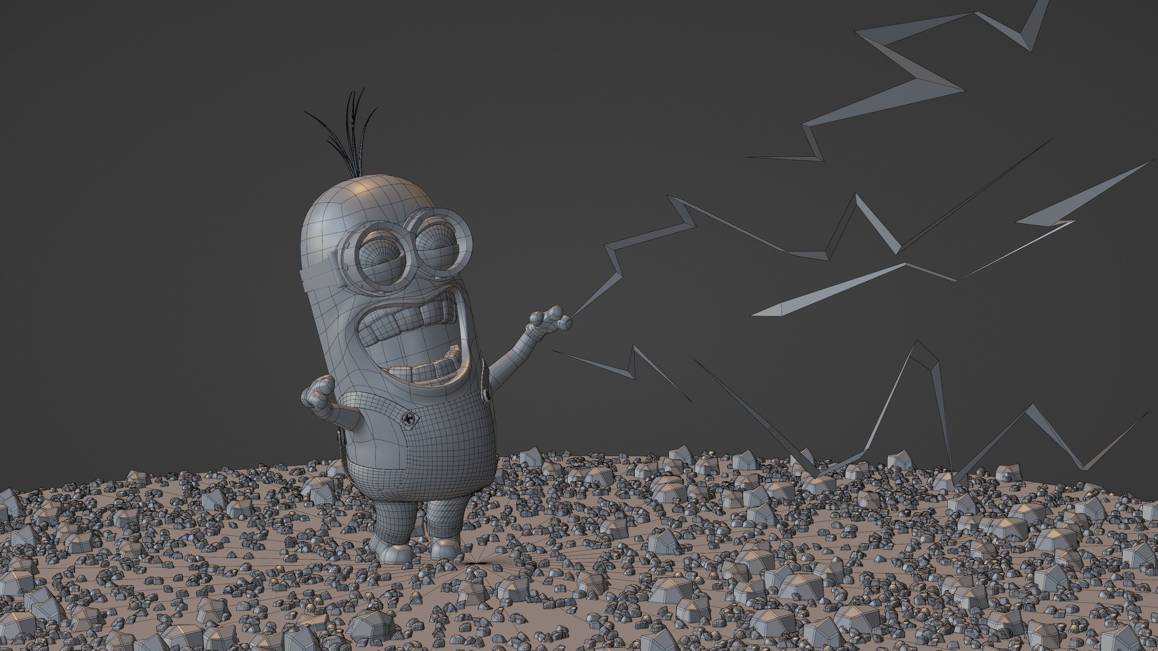Kevin Minion rigged and textured 3D model_8