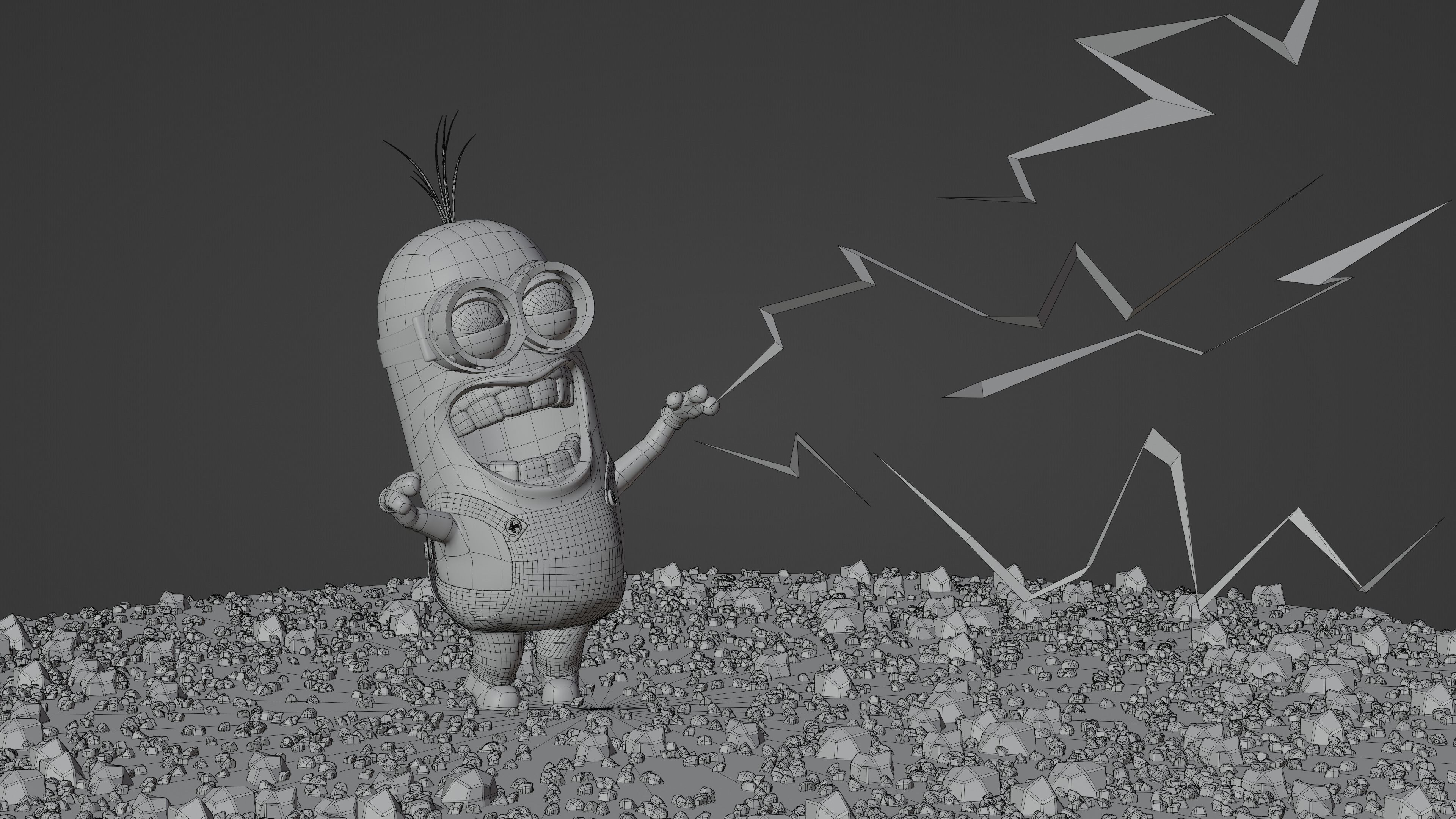 Kevin Minion rigged and textured 3D model_7