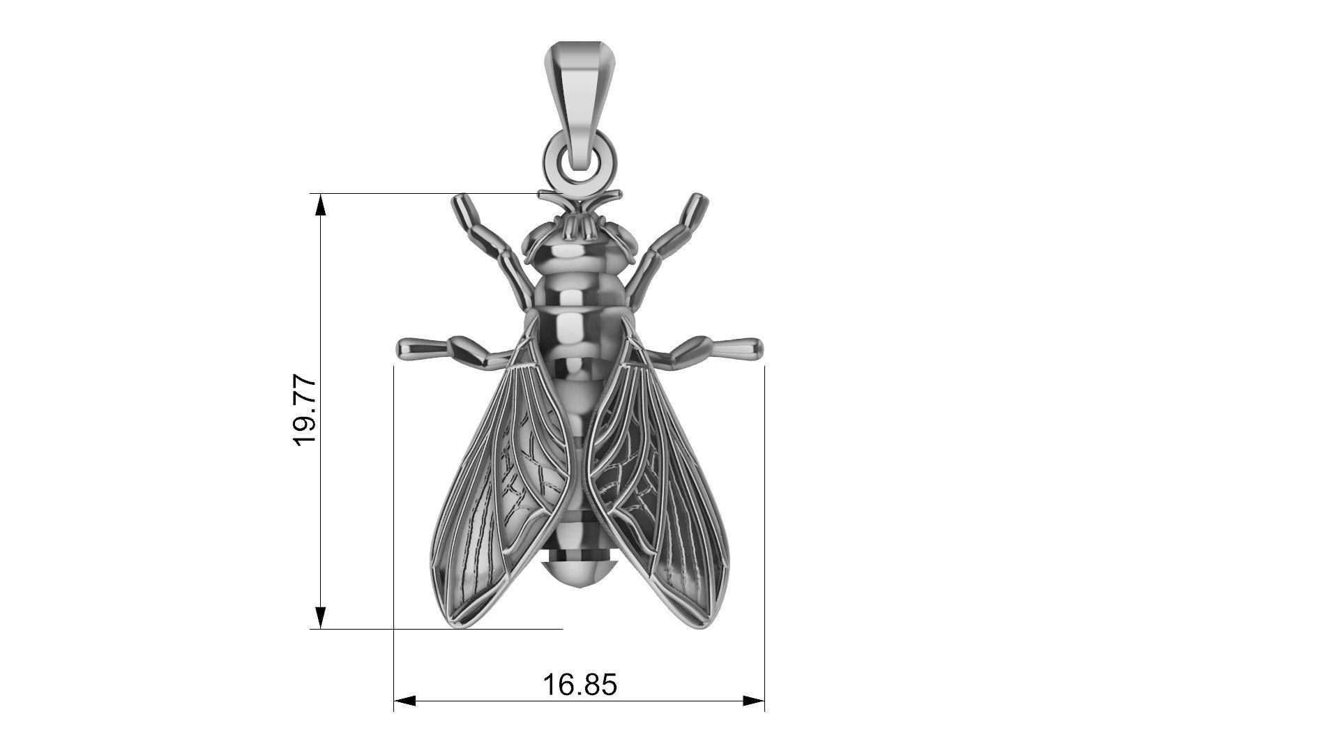 Fly Pendant 3D print model_10