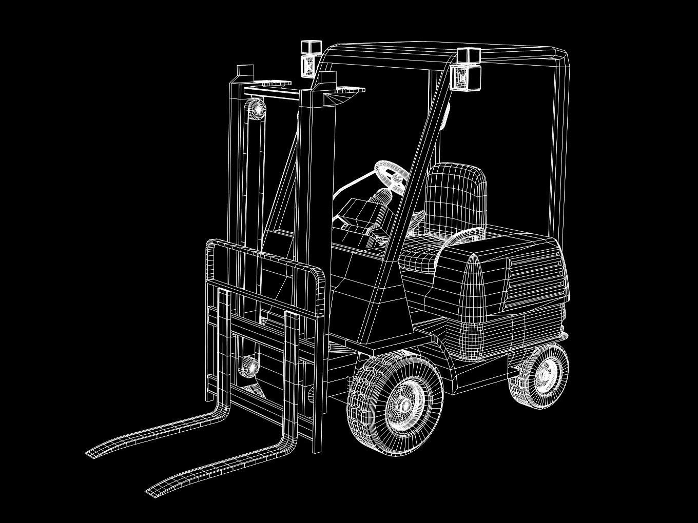 forklift truck 3D model_9
