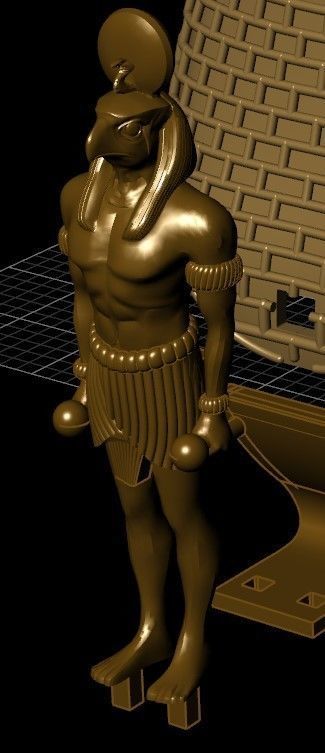 Anubis and Horus Pharaonic ring 3D print model_6
