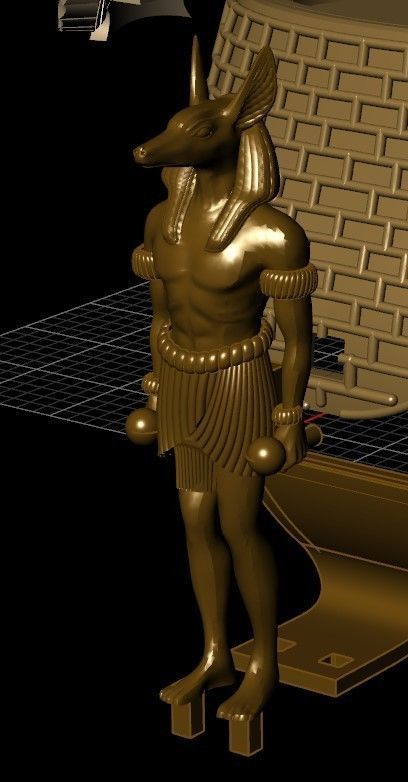 Anubis and Horus Pharaonic ring 3D print model_5