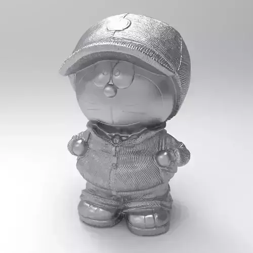 Doraemon silver toy with backpack