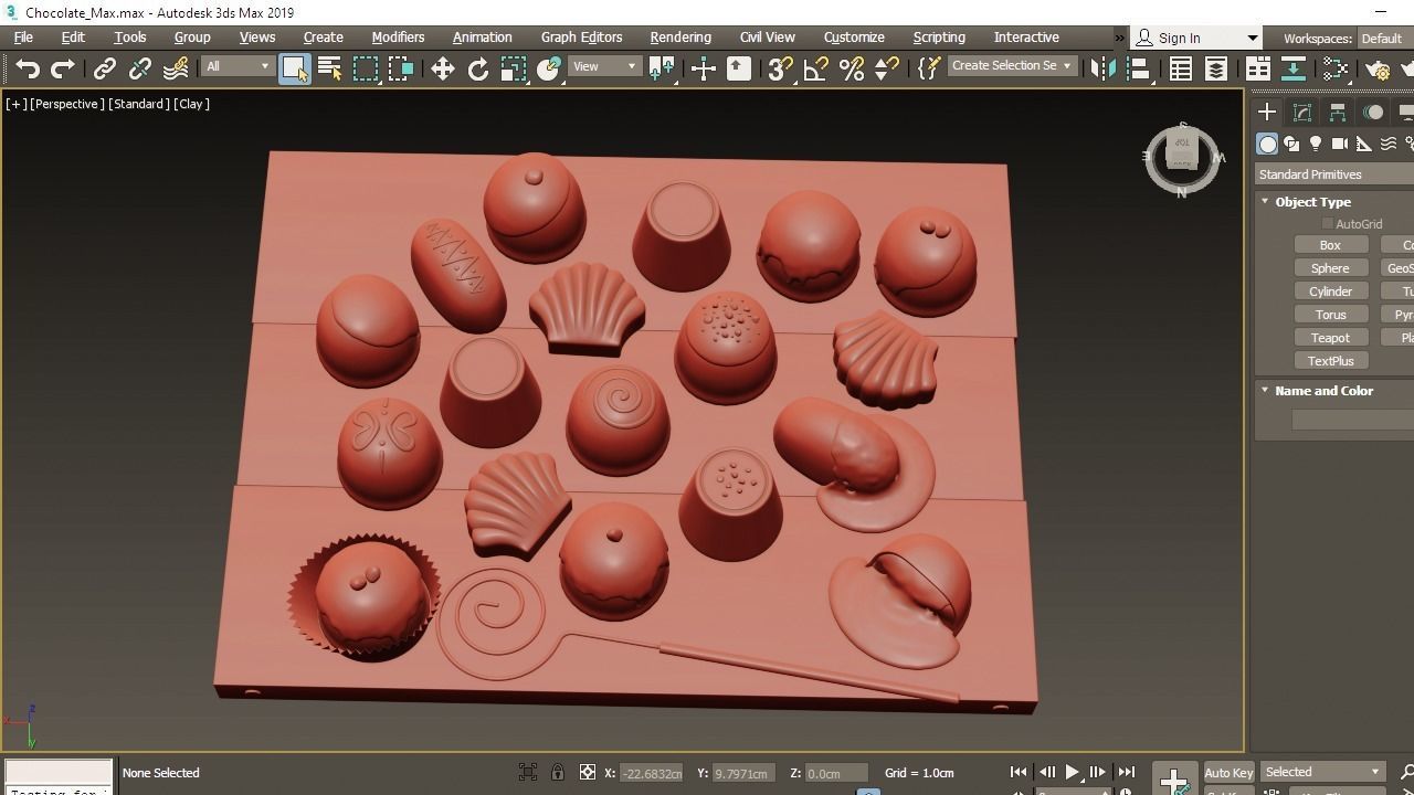 Chocolate Set assortment of chocolates on wooden tray 3D model_6