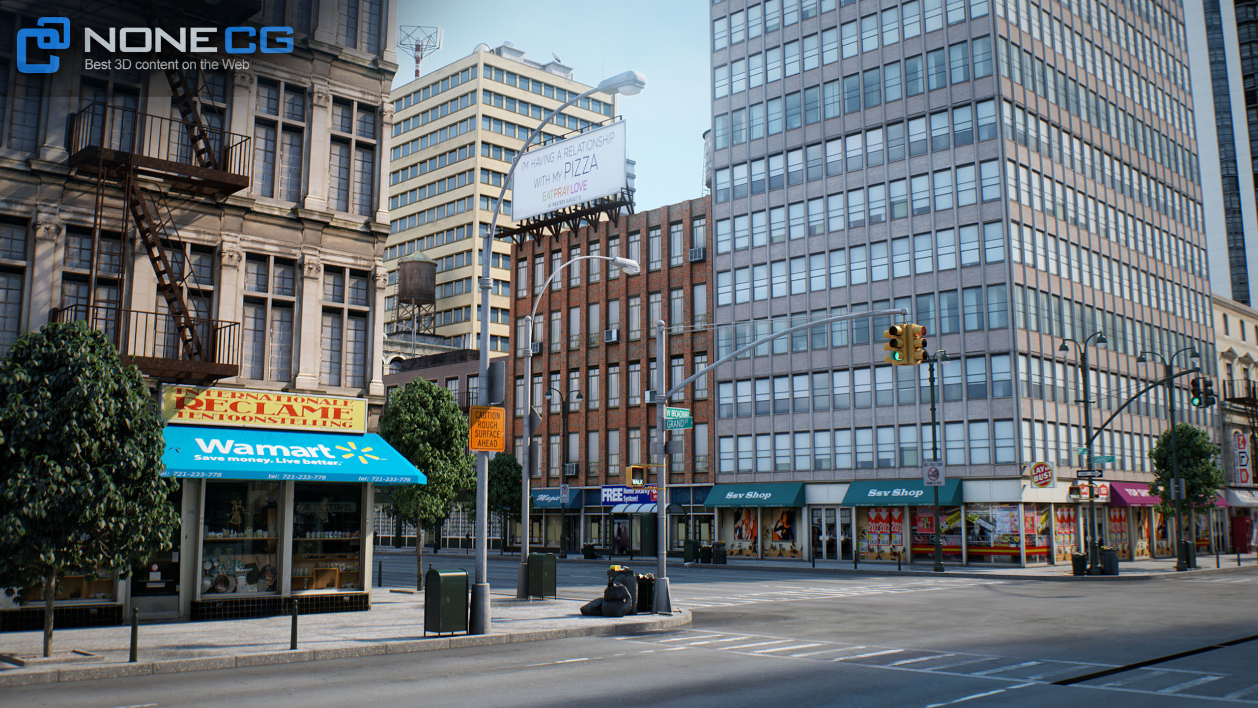 NYC - 4 Blocks - 31 Buildings V2 Low-poly 3D model_39