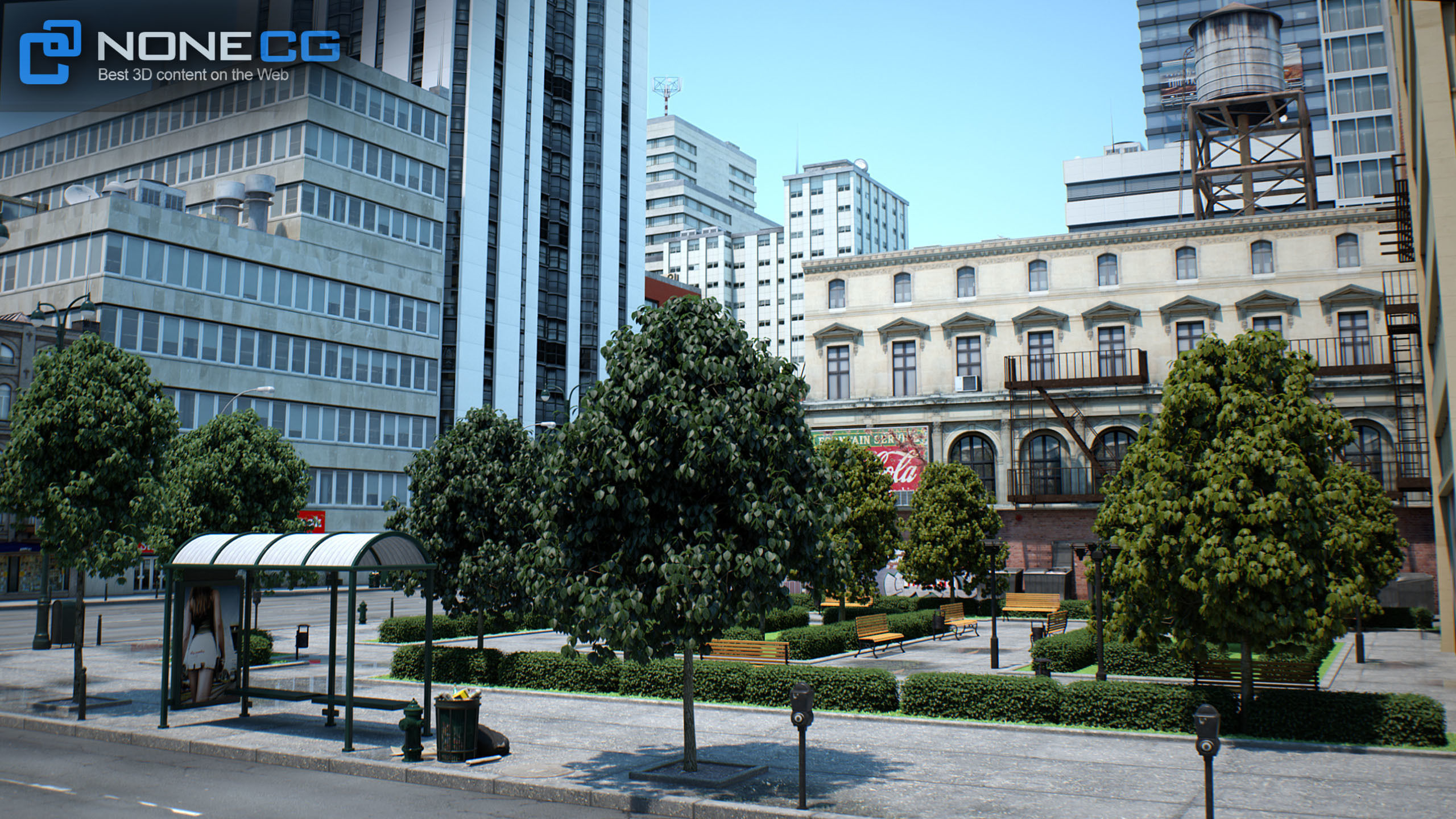 NYC - 4 Blocks - 31 Buildings V2 Low-poly 3D model_34