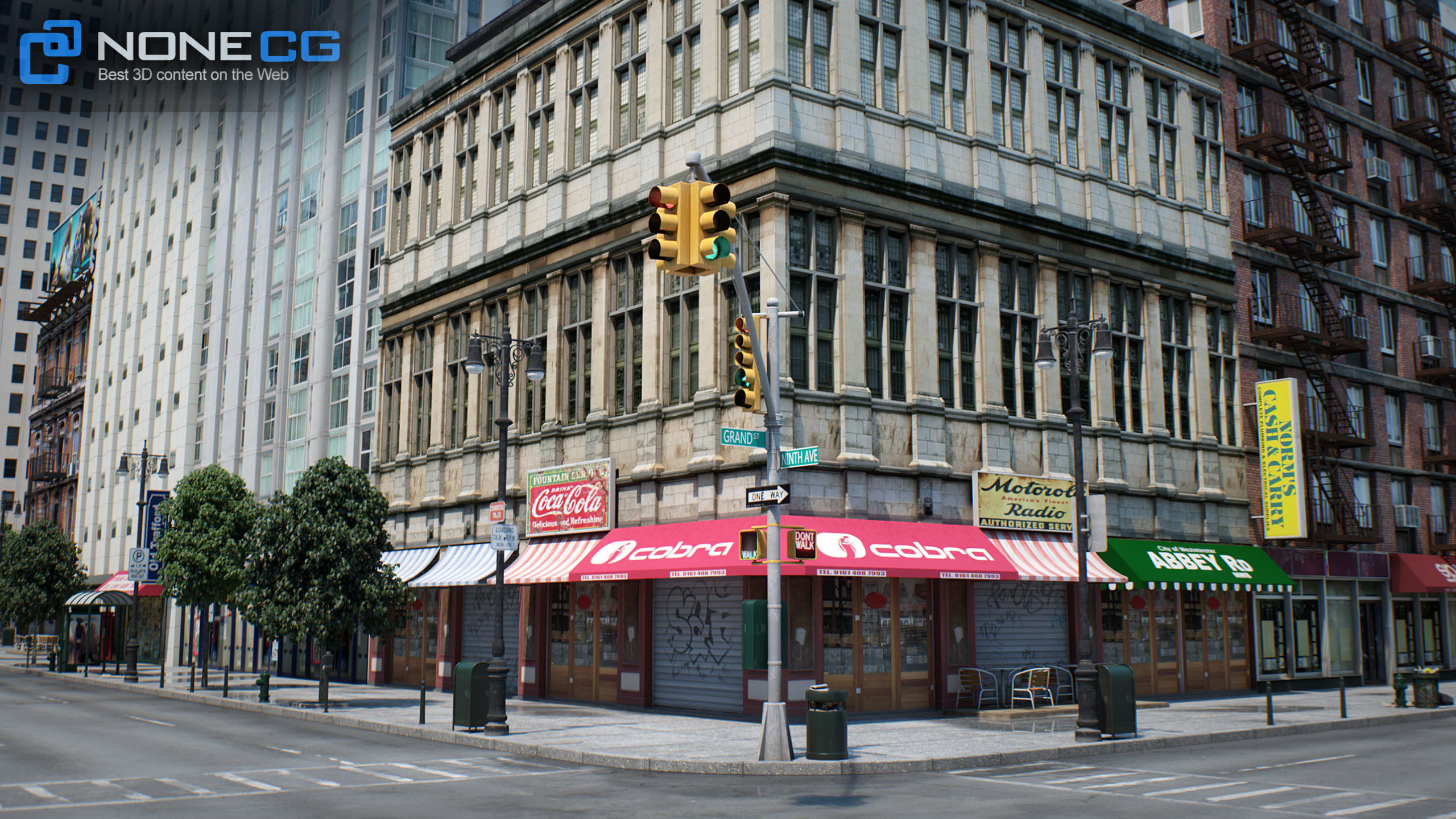 NYC - 4 Blocks - 31 Buildings V2 Low-poly 3D model_15