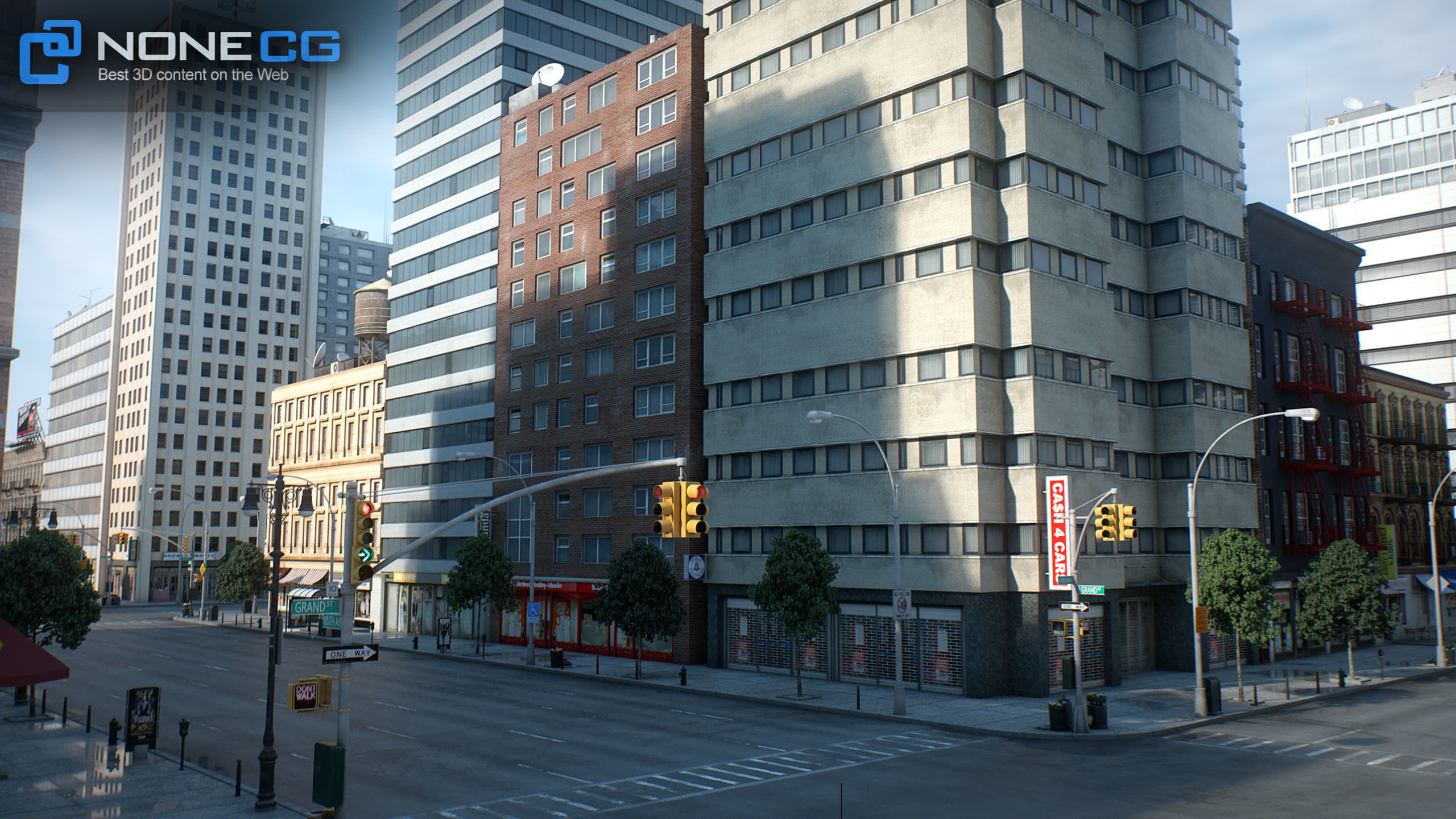 NYC - 4 Blocks - 31 Buildings V2 Low-poly 3D model_18