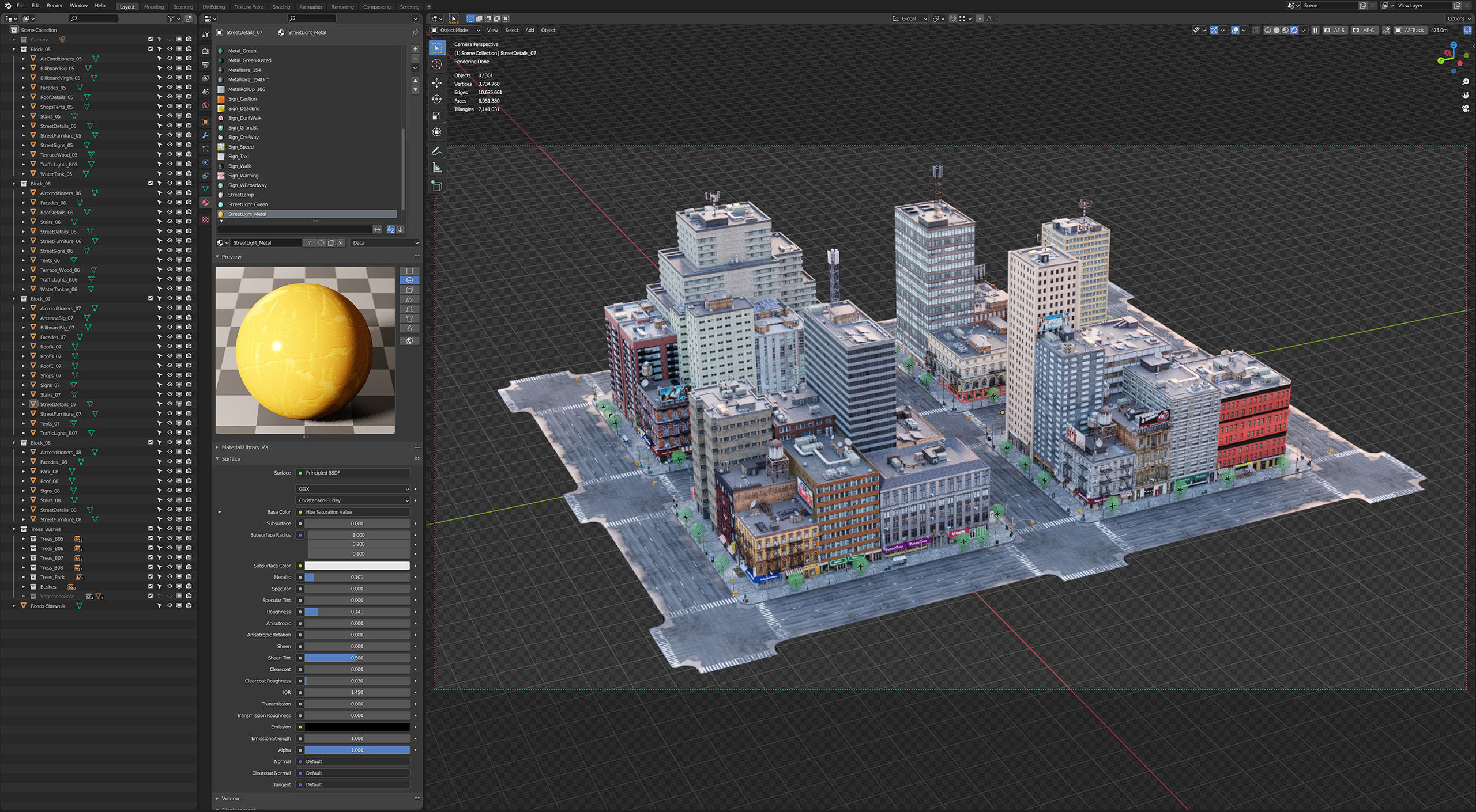 NYC - 4 Blocks - 31 Buildings V2 Low-poly 3D model_12