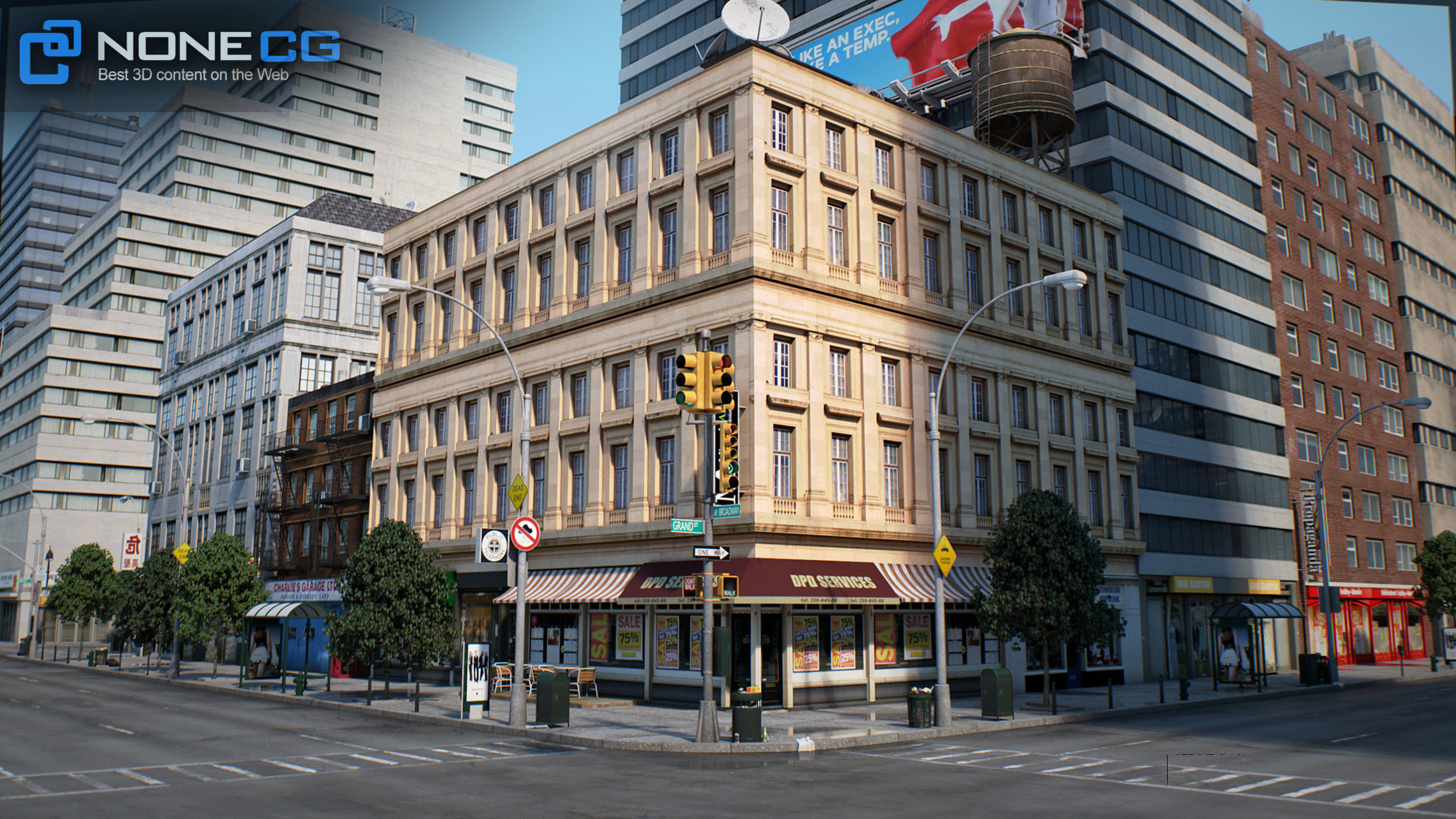 NYC - 4 Blocks - 31 Buildings V2 Low-poly 3D model_10