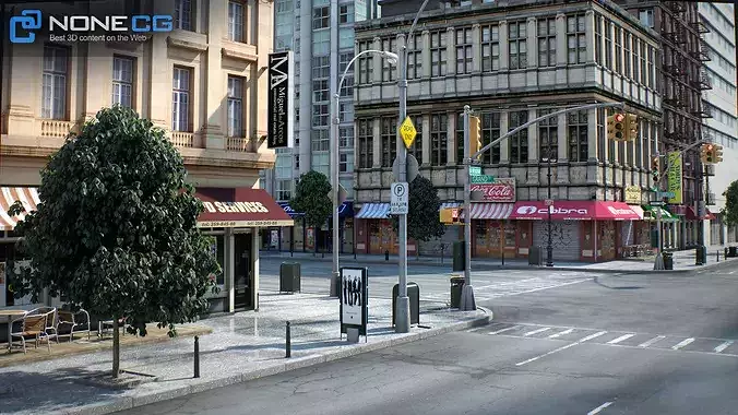 New York - 4 Blocks - 31 Buildings V2 Low-poly 3D model 4