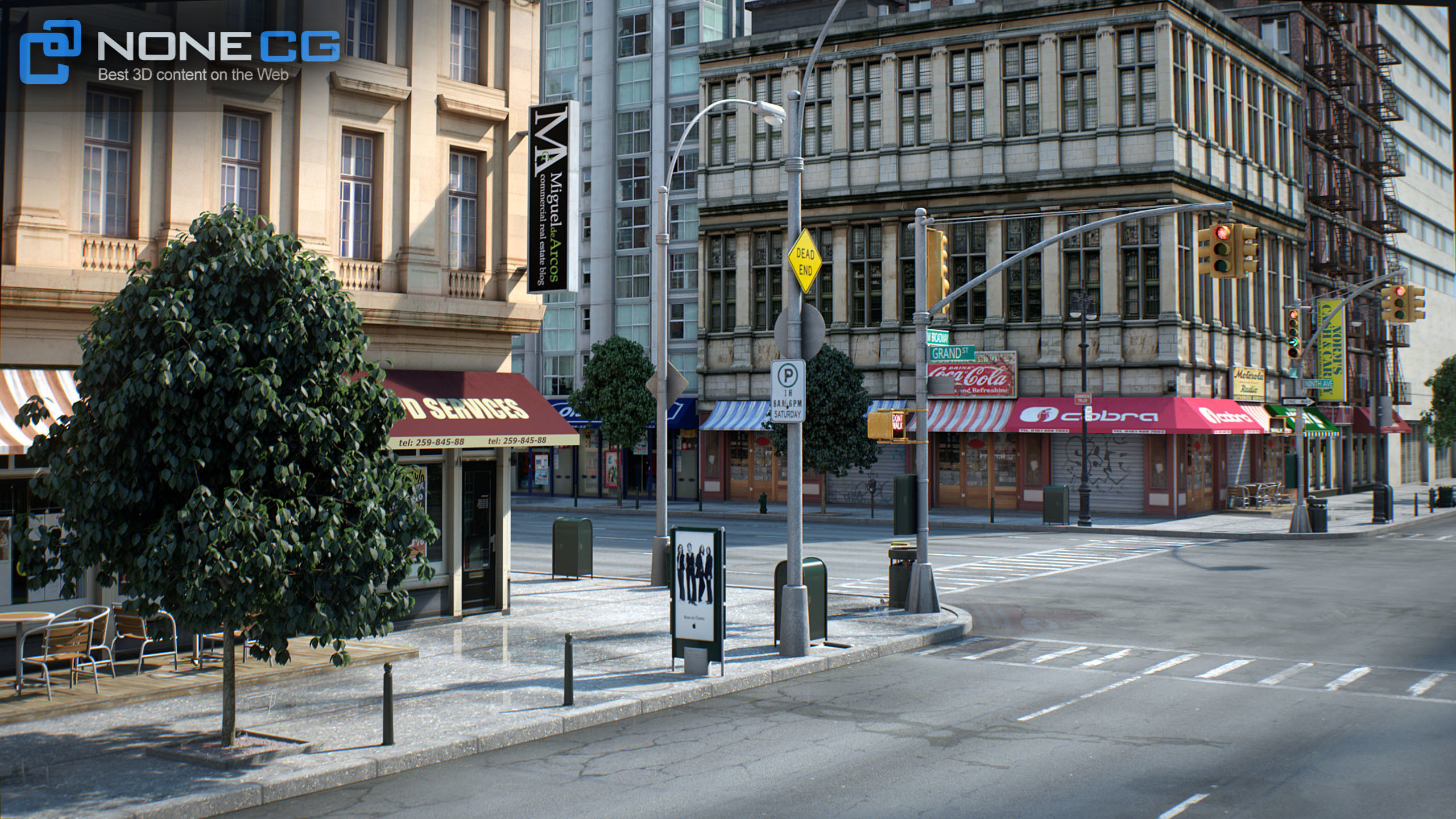 NYC - 4 Blocks - 31 Buildings V2 Low-poly 3D model_3