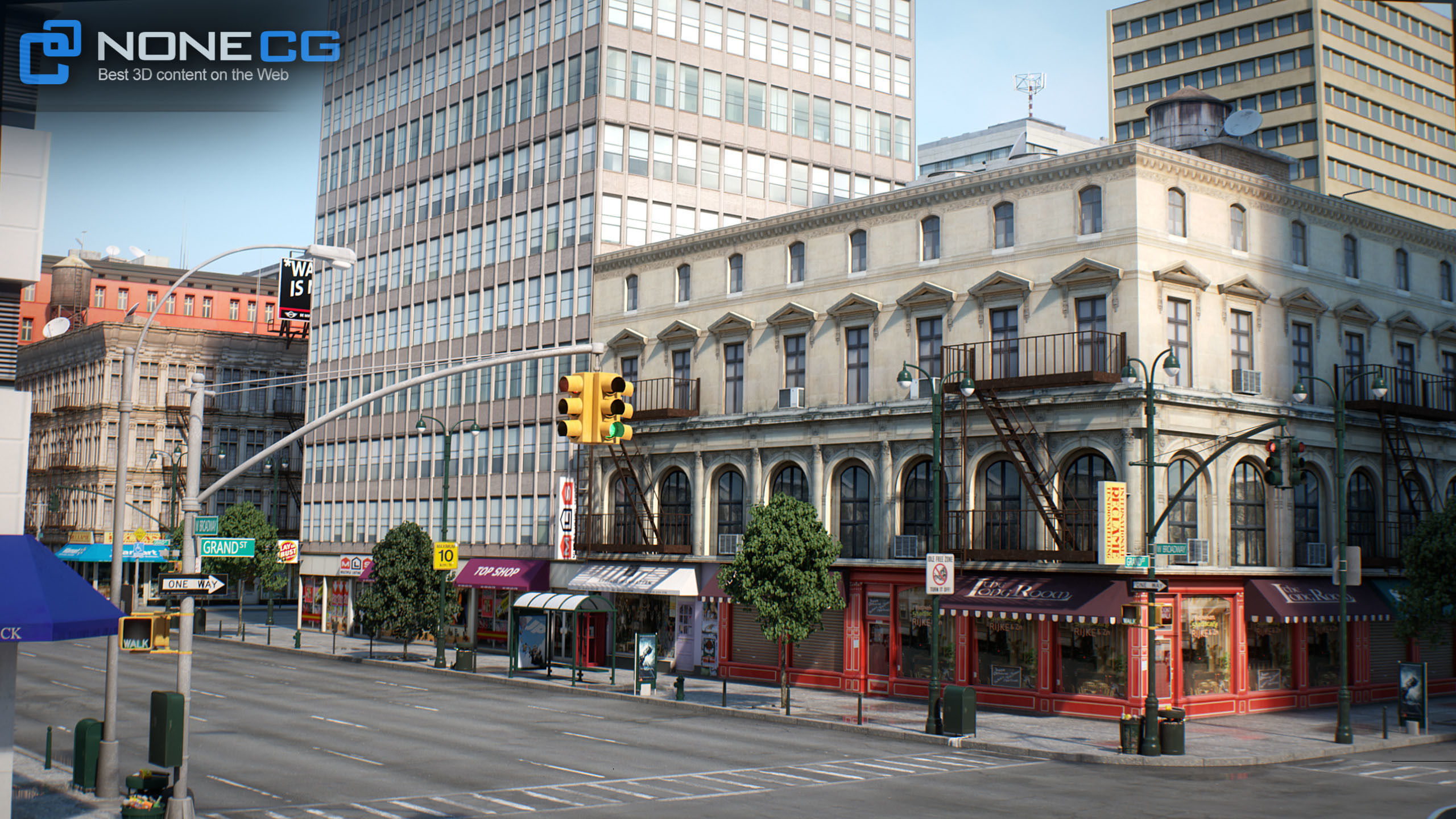 NYC - 4 Blocks - 31 Buildings V2 Low-poly 3D model_29