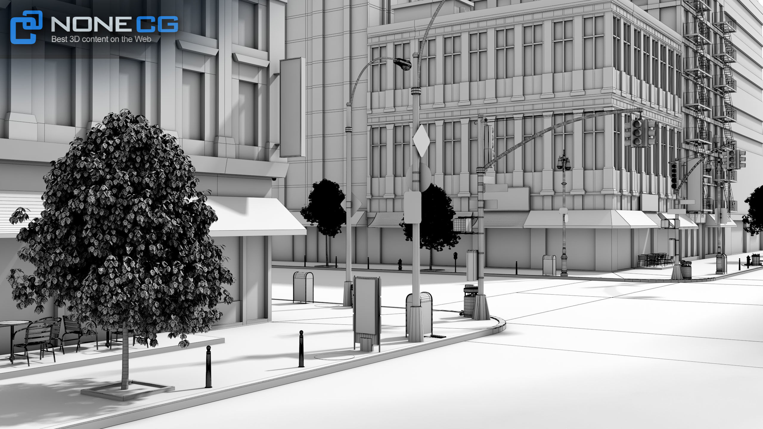 NYC - 4 Blocks - 31 Buildings V2 Low-poly 3D model_4