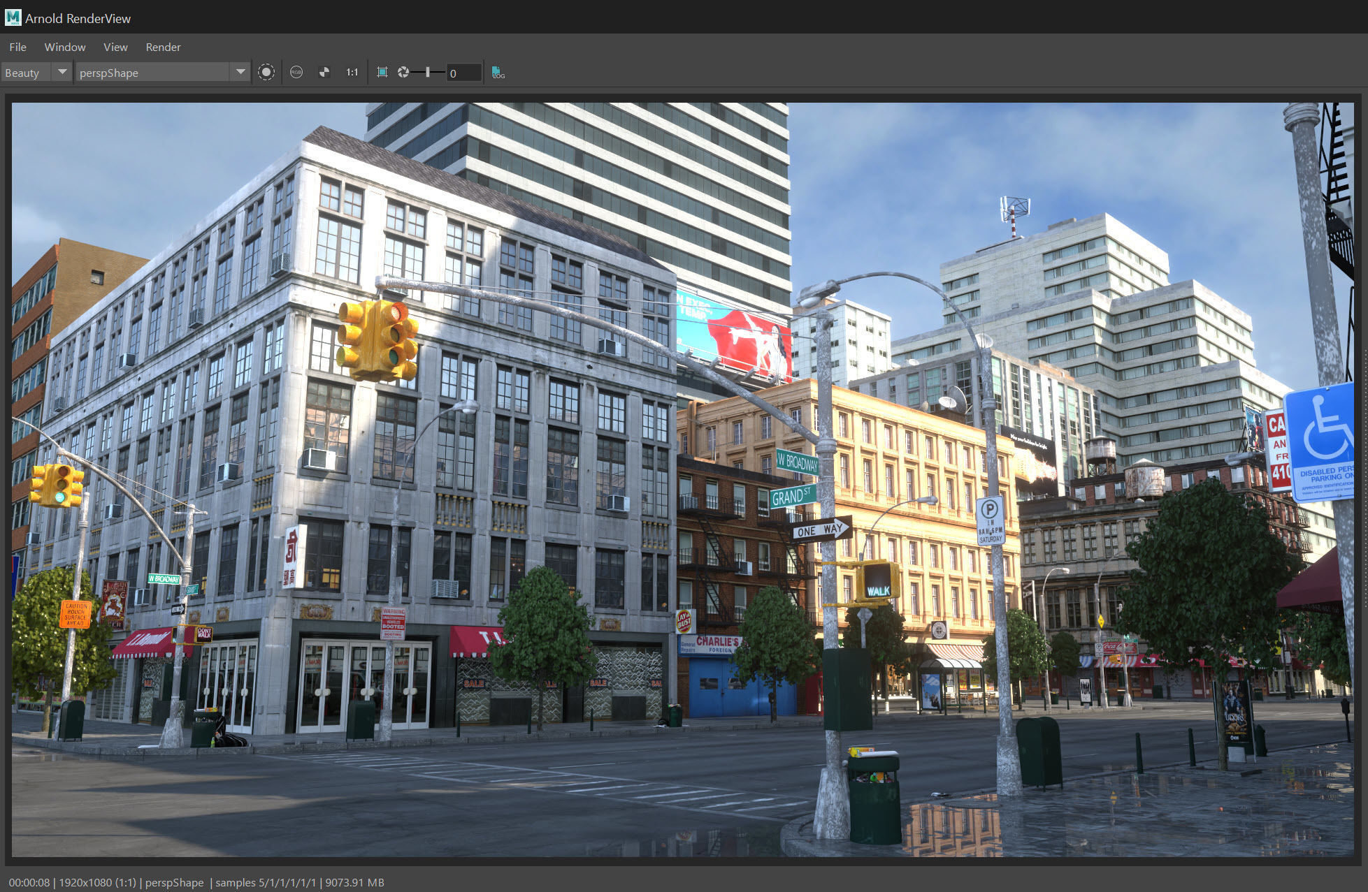 NYC - 4 Blocks - 31 Buildings V2 Low-poly 3D model_25