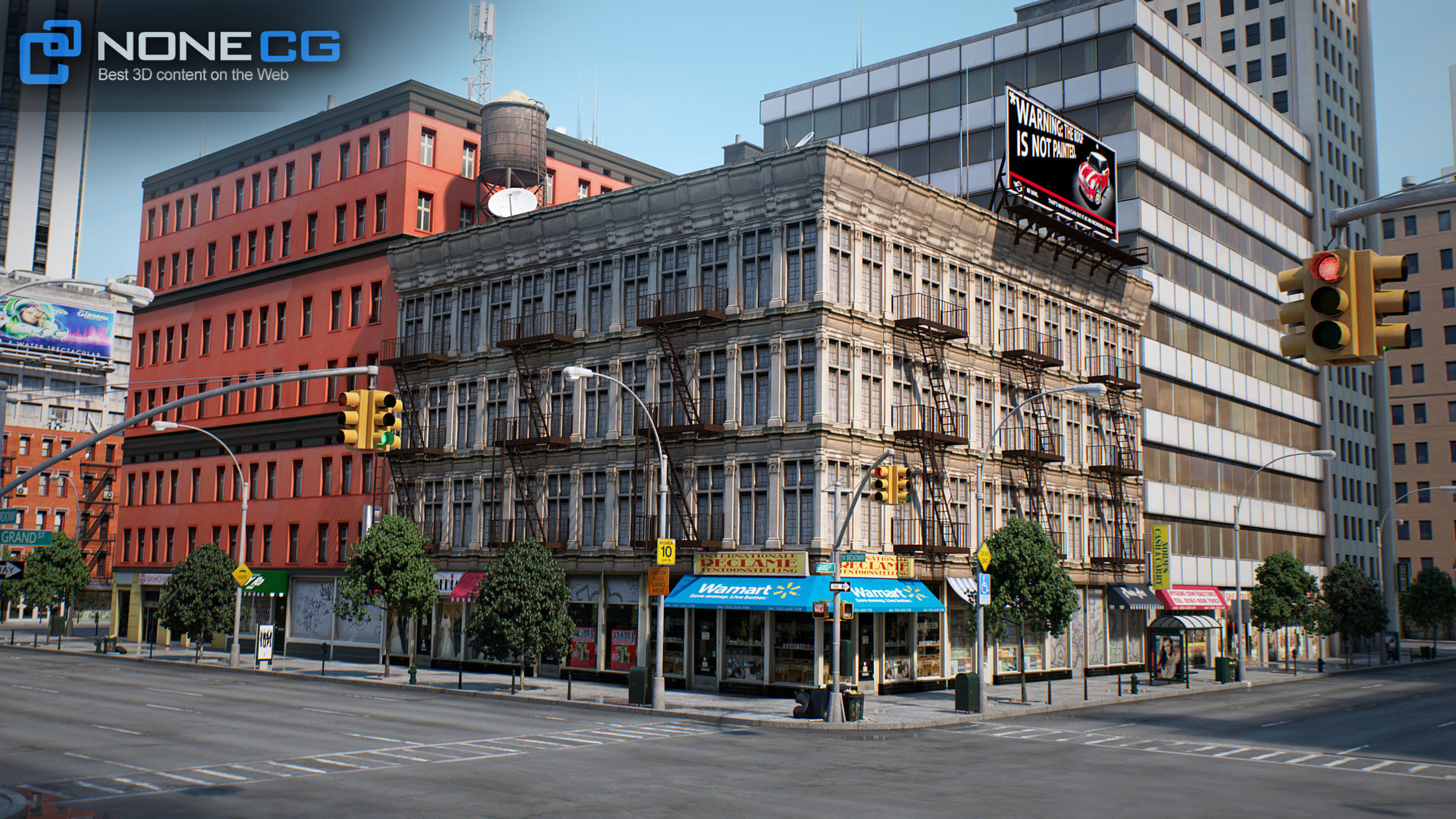 NYC - 4 Blocks - 31 Buildings V2 Low-poly 3D model_16