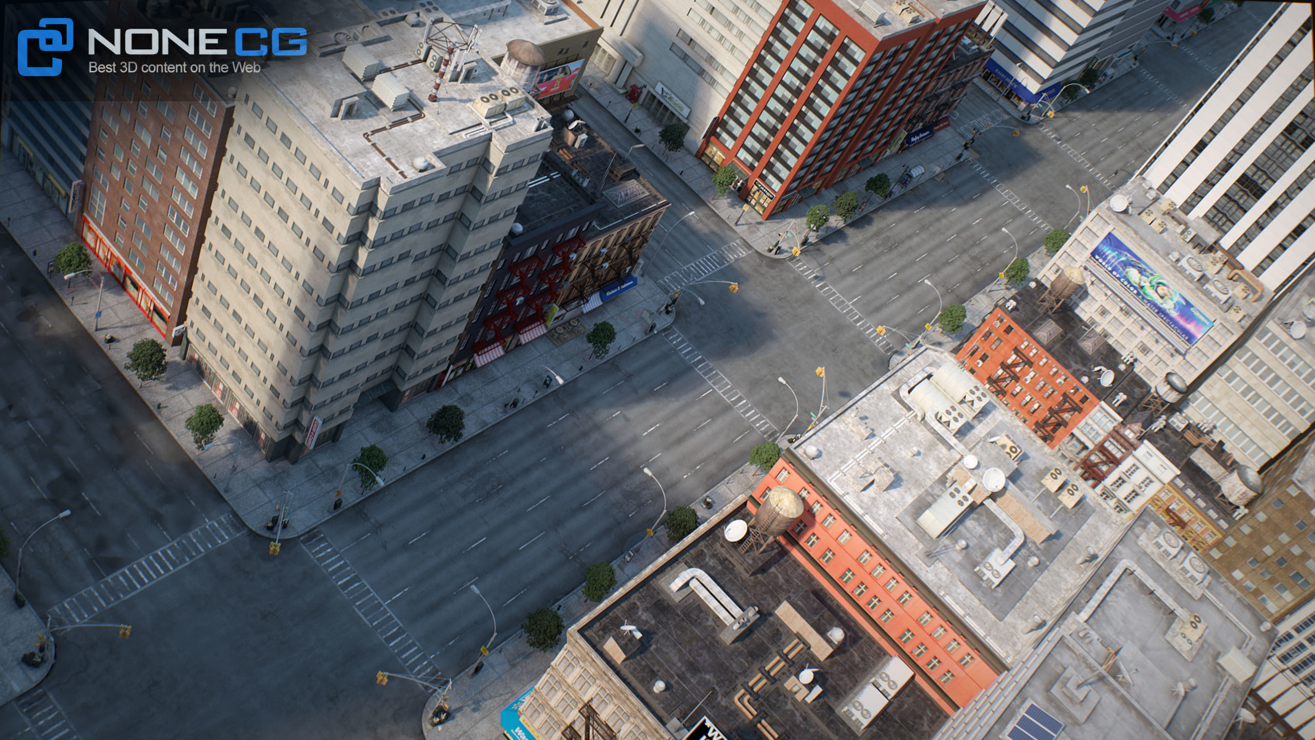 NYC - 4 Blocks - 31 Buildings V2 Low-poly 3D model_8